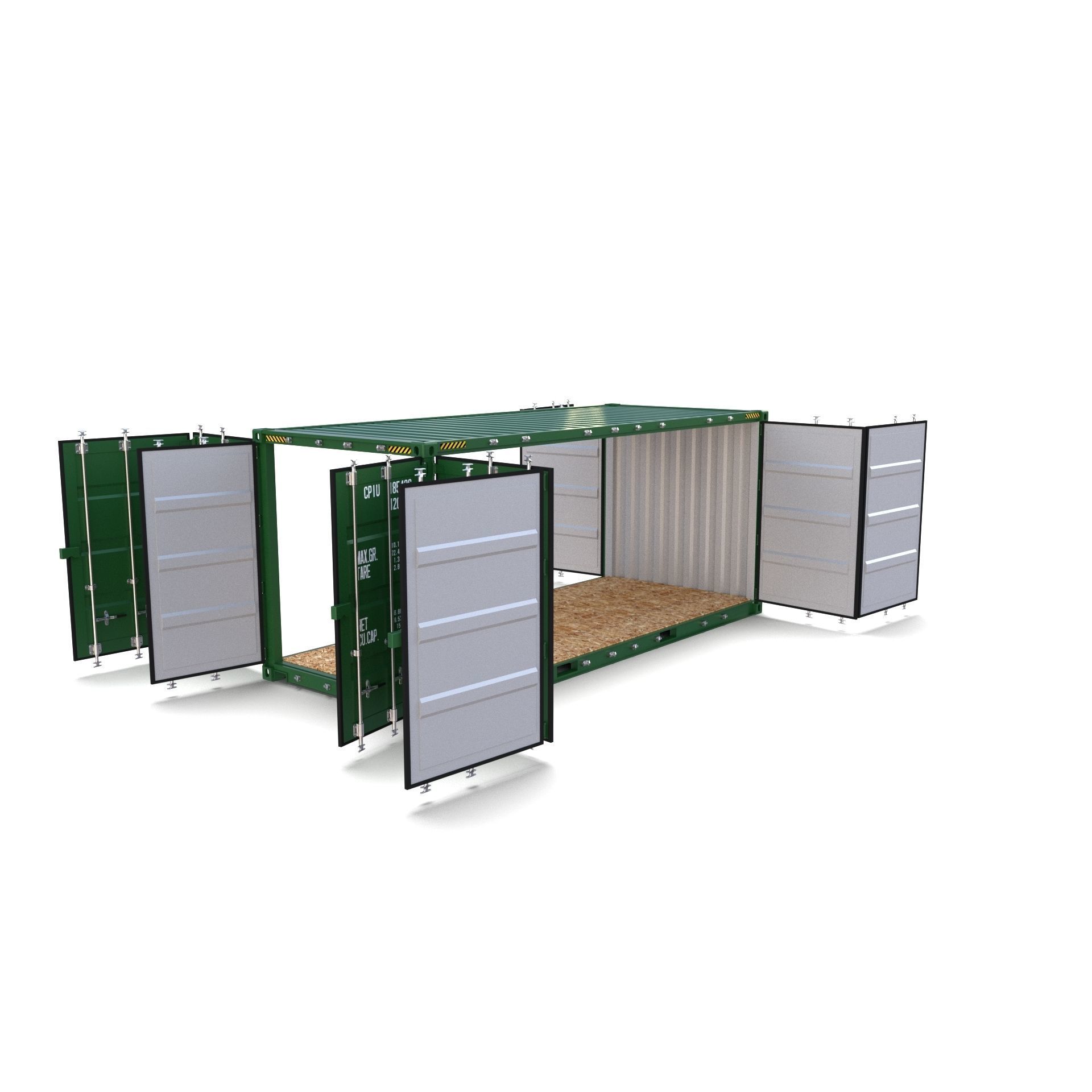 20ft Shipping Container Double Side Open 3D model_9