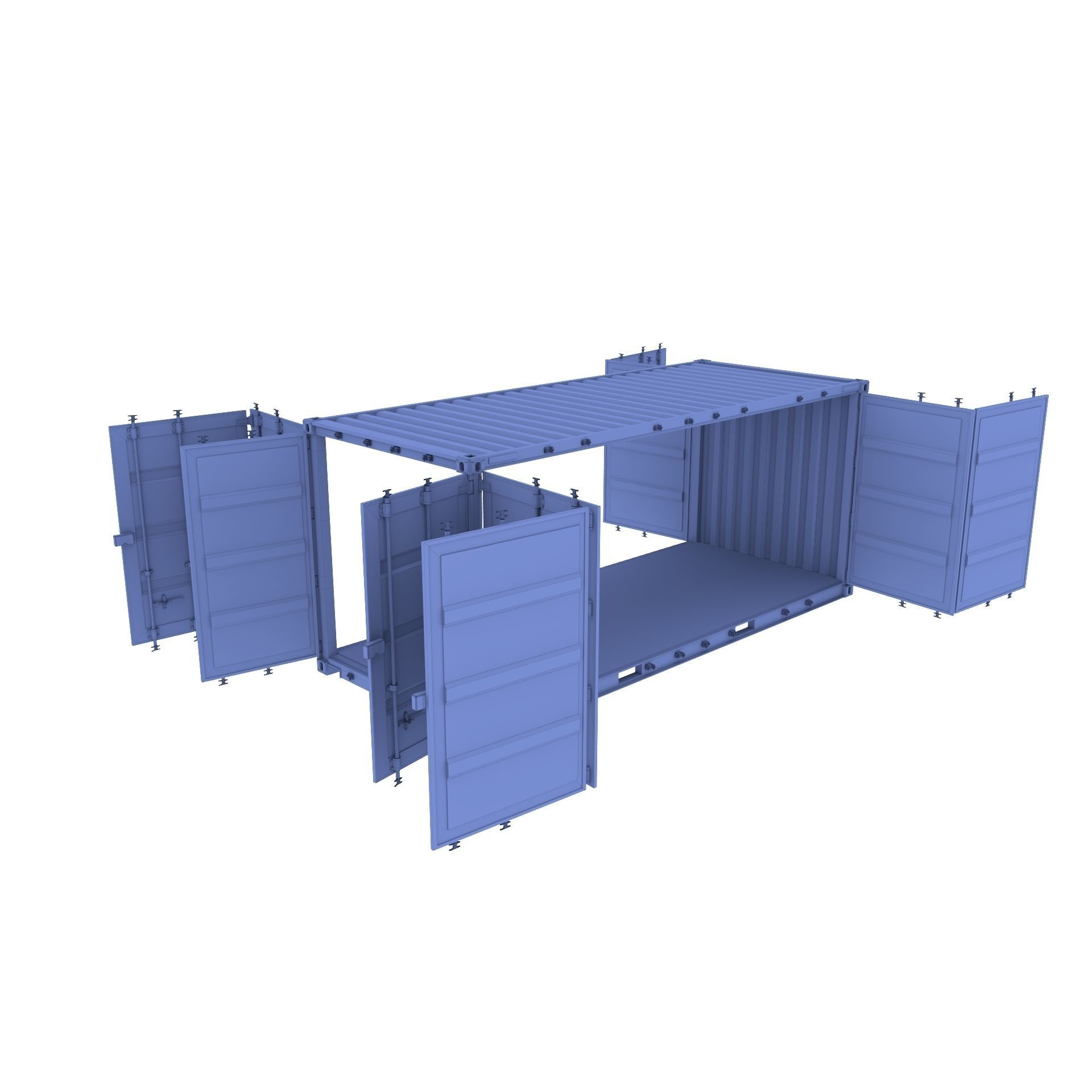 20ft Shipping Container Double Side Open 3D model_16