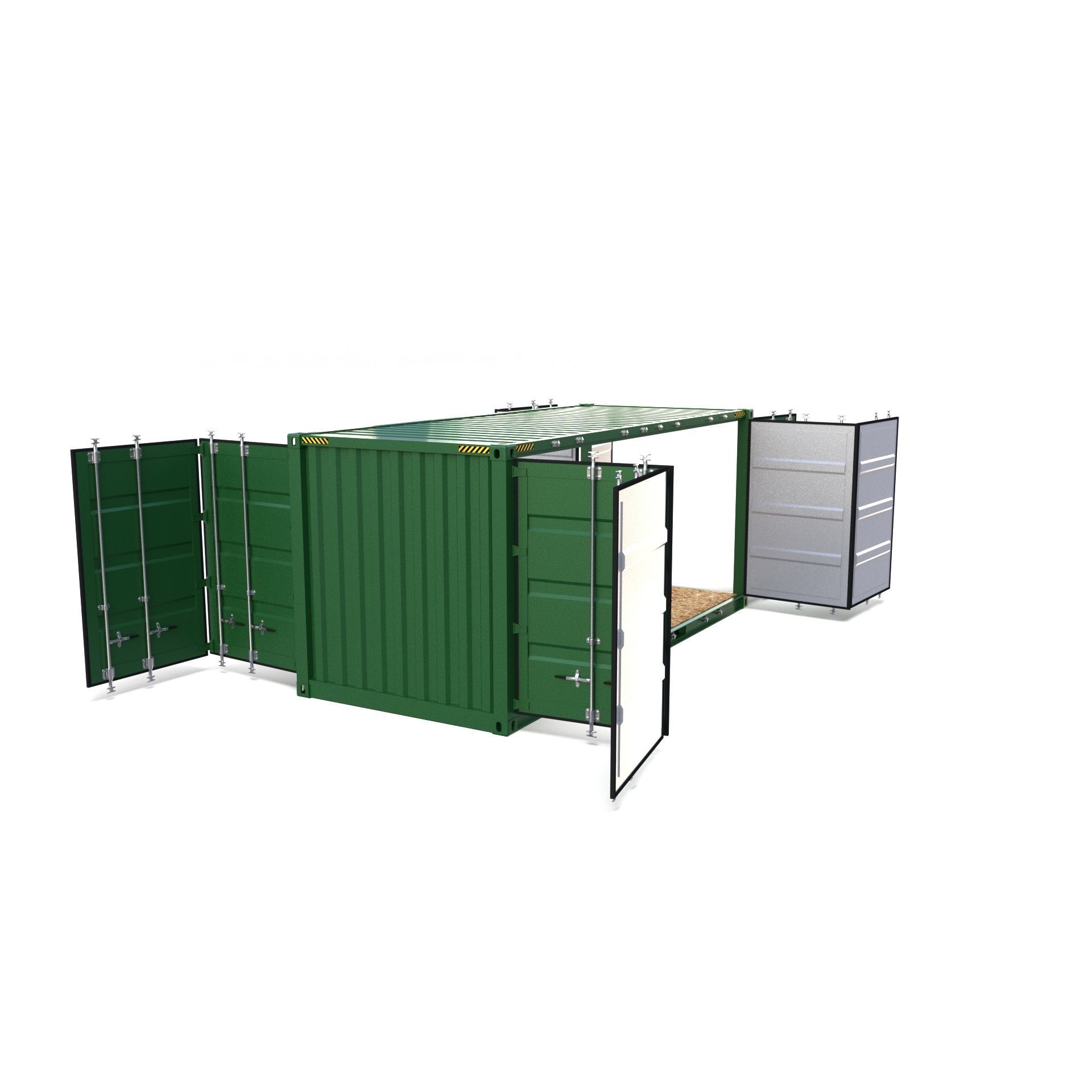 20ft Shipping Container Double Side Open 3D model_11