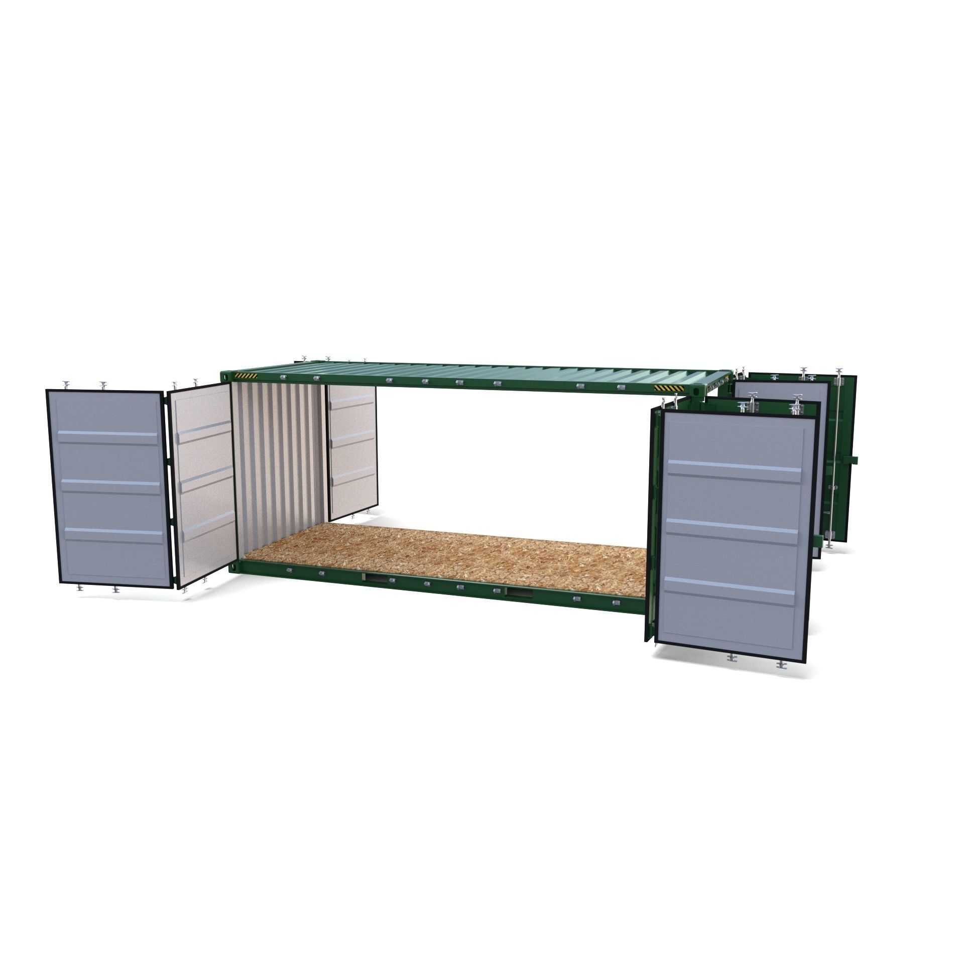 20ft Shipping Container Double Side Open 3D model_12