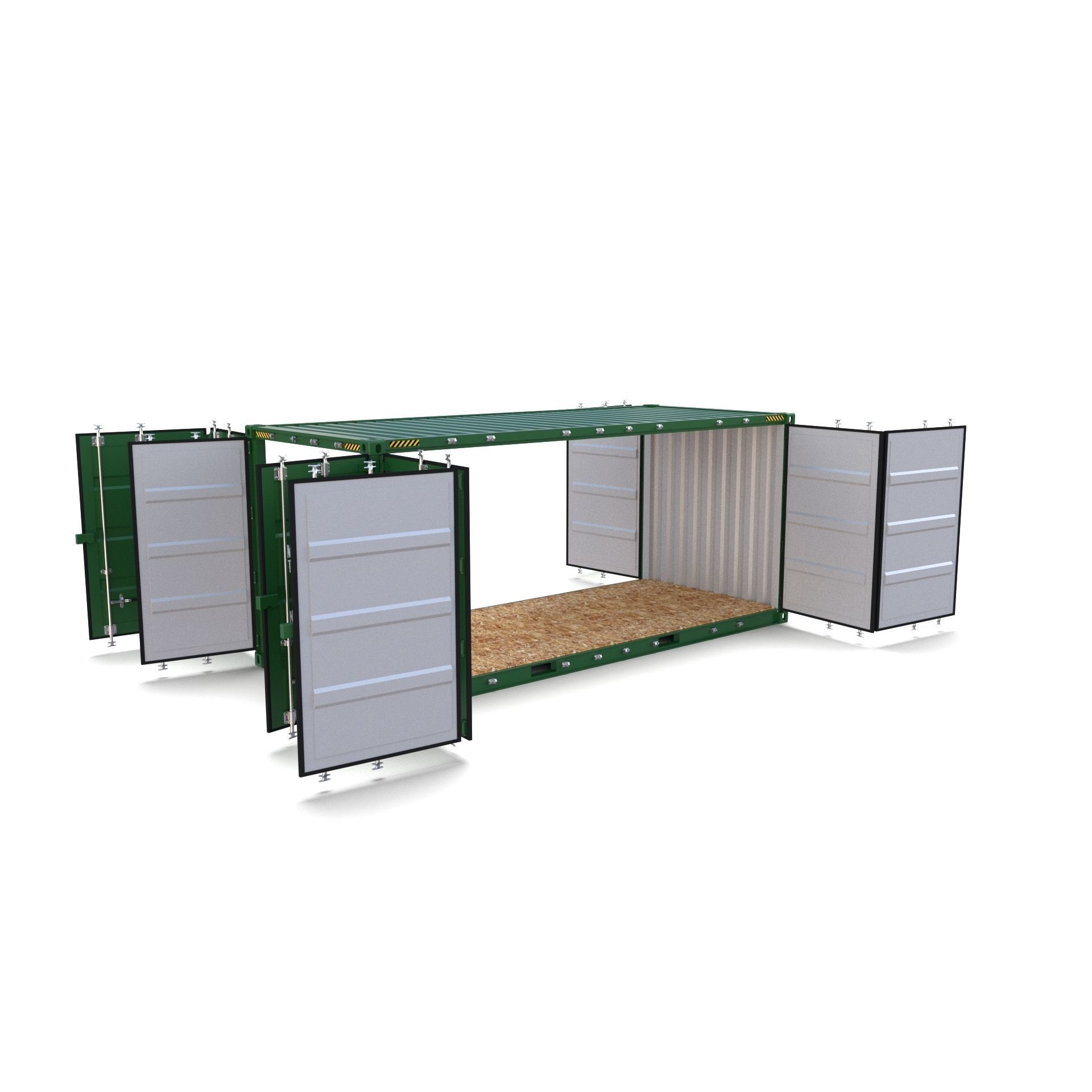 20ft Shipping Container Double Side Open 3D model_10