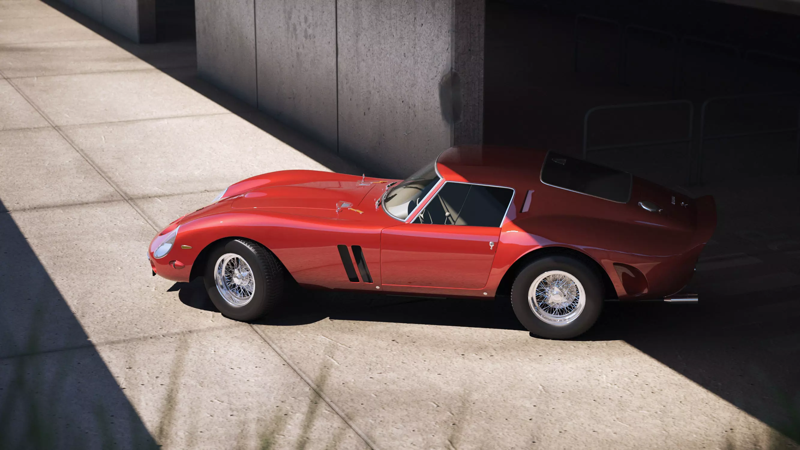 Car Render Scene - Concrete Parking 3D model