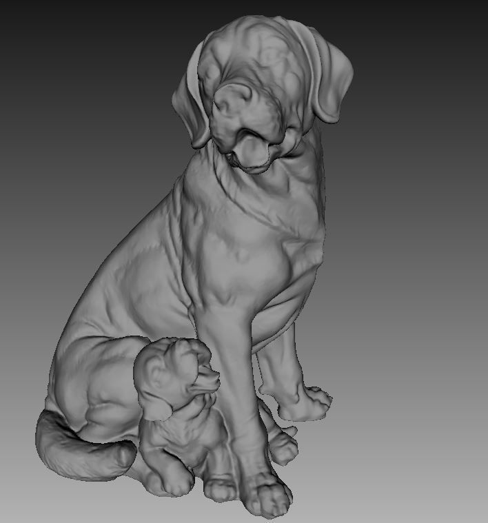 Labrador With Puppy Dog Statue 3D Scan Free 3D print model_1