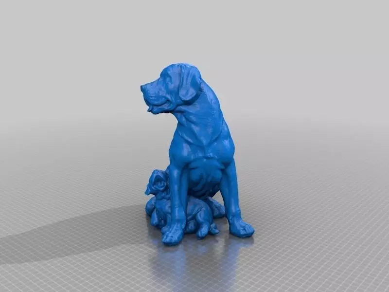 Labrador With Puppy Dog Statue 3D Scan Free 3D print model_0