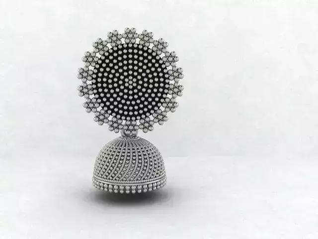 EARRINGS silver and jhumka