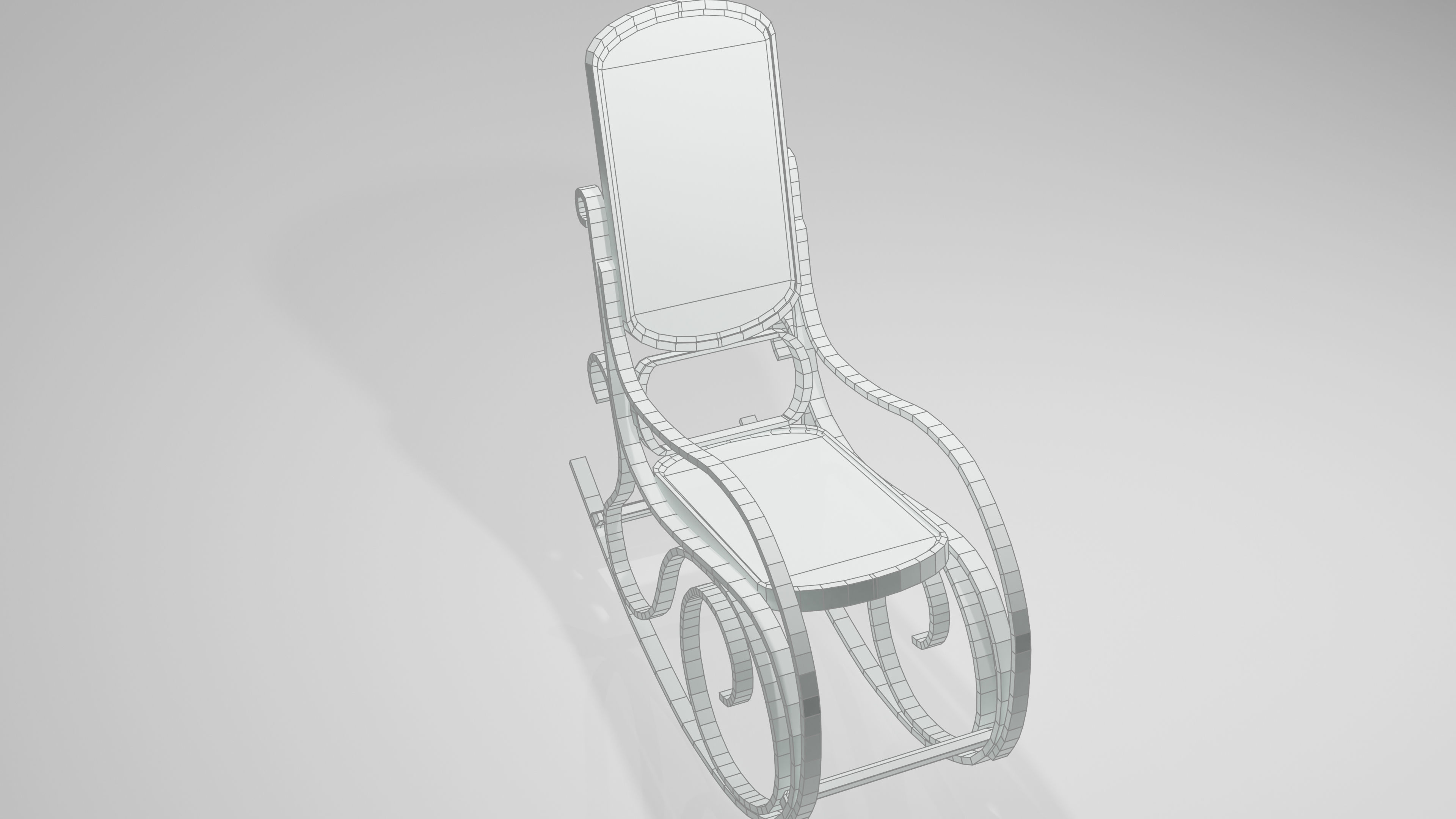 Rocking Chair Low-poly 3D model_9