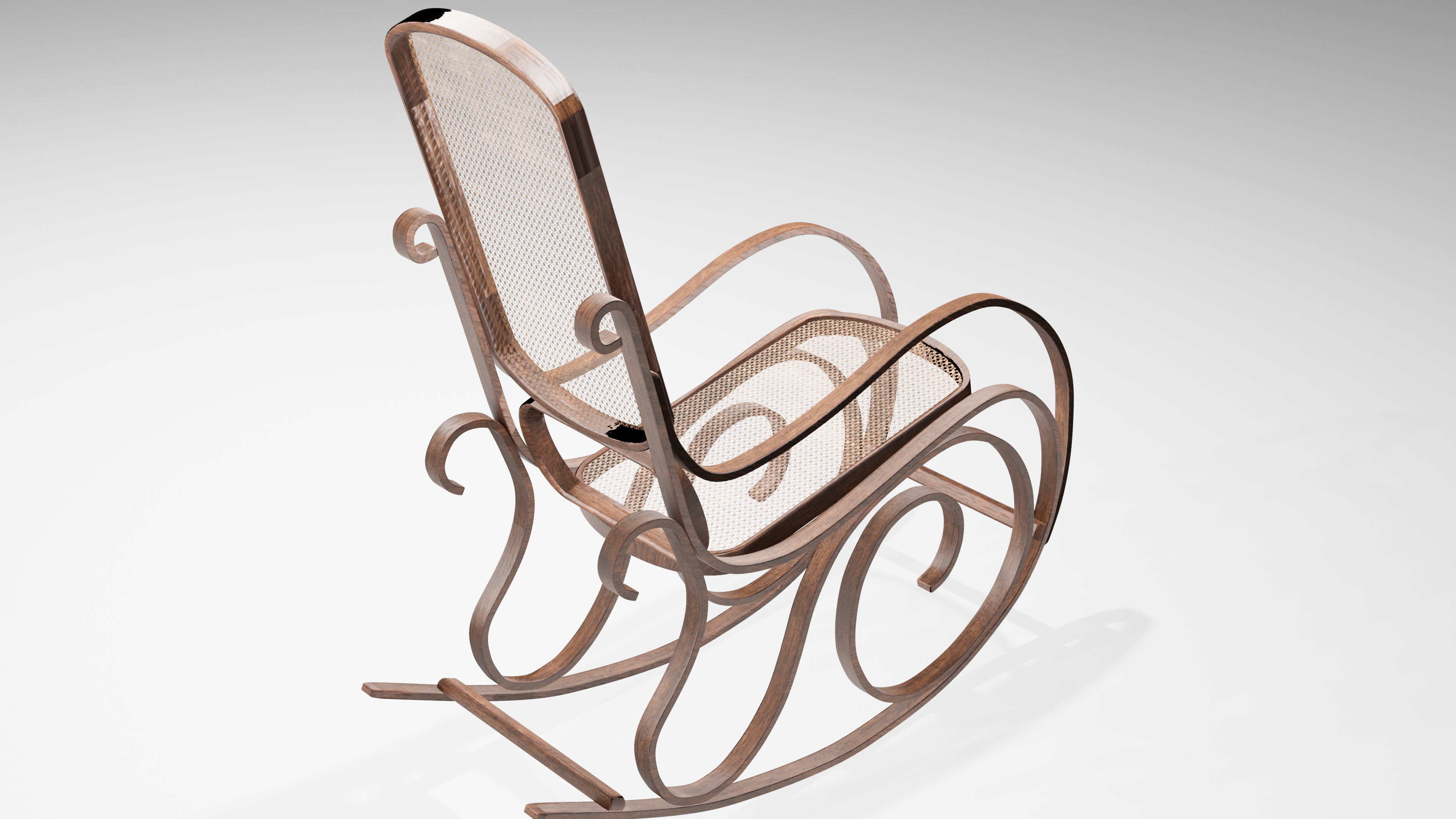 Rocking Chair Low-poly 3D model_5