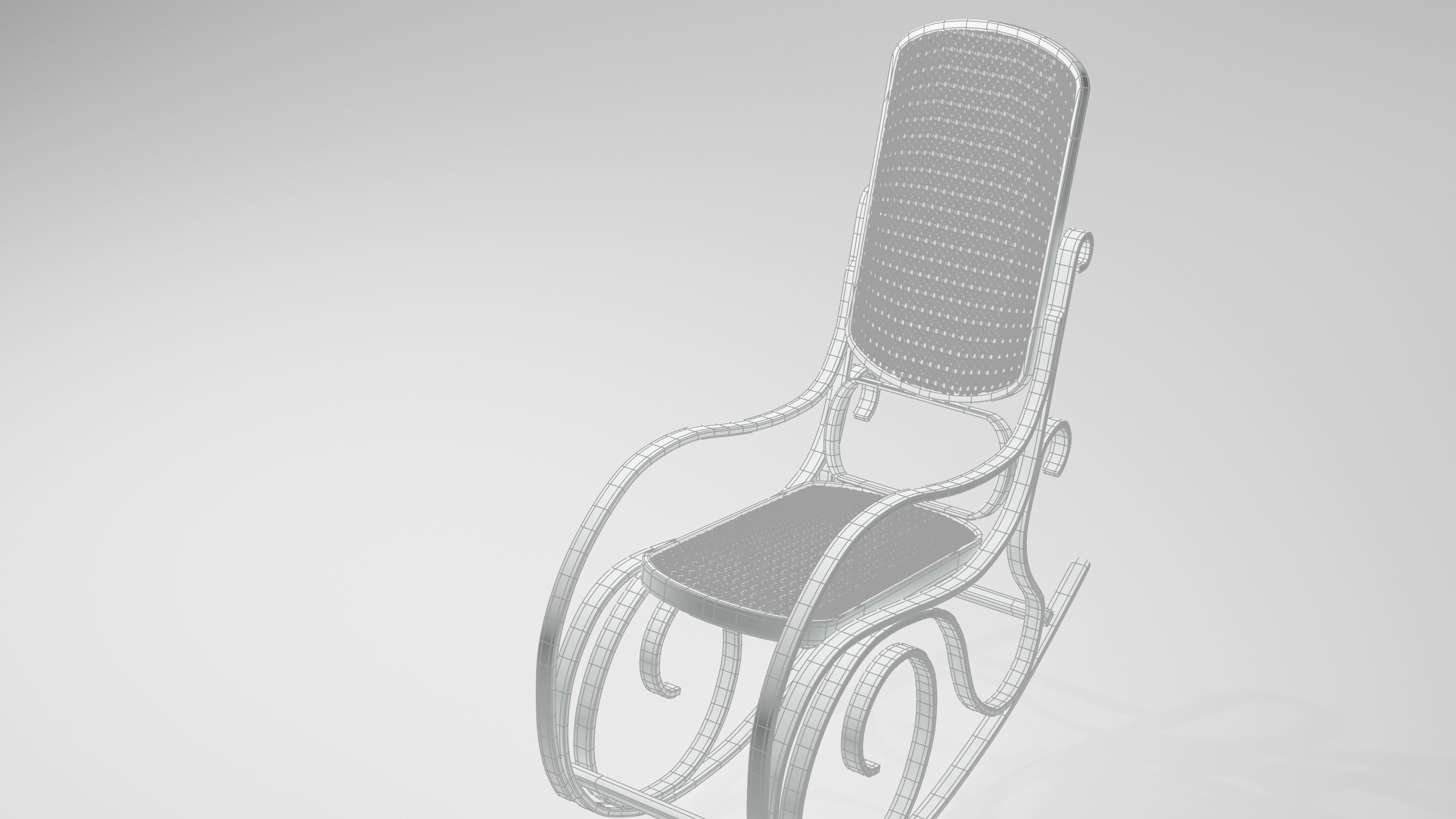 Rocking Chair Low-poly 3D model_10