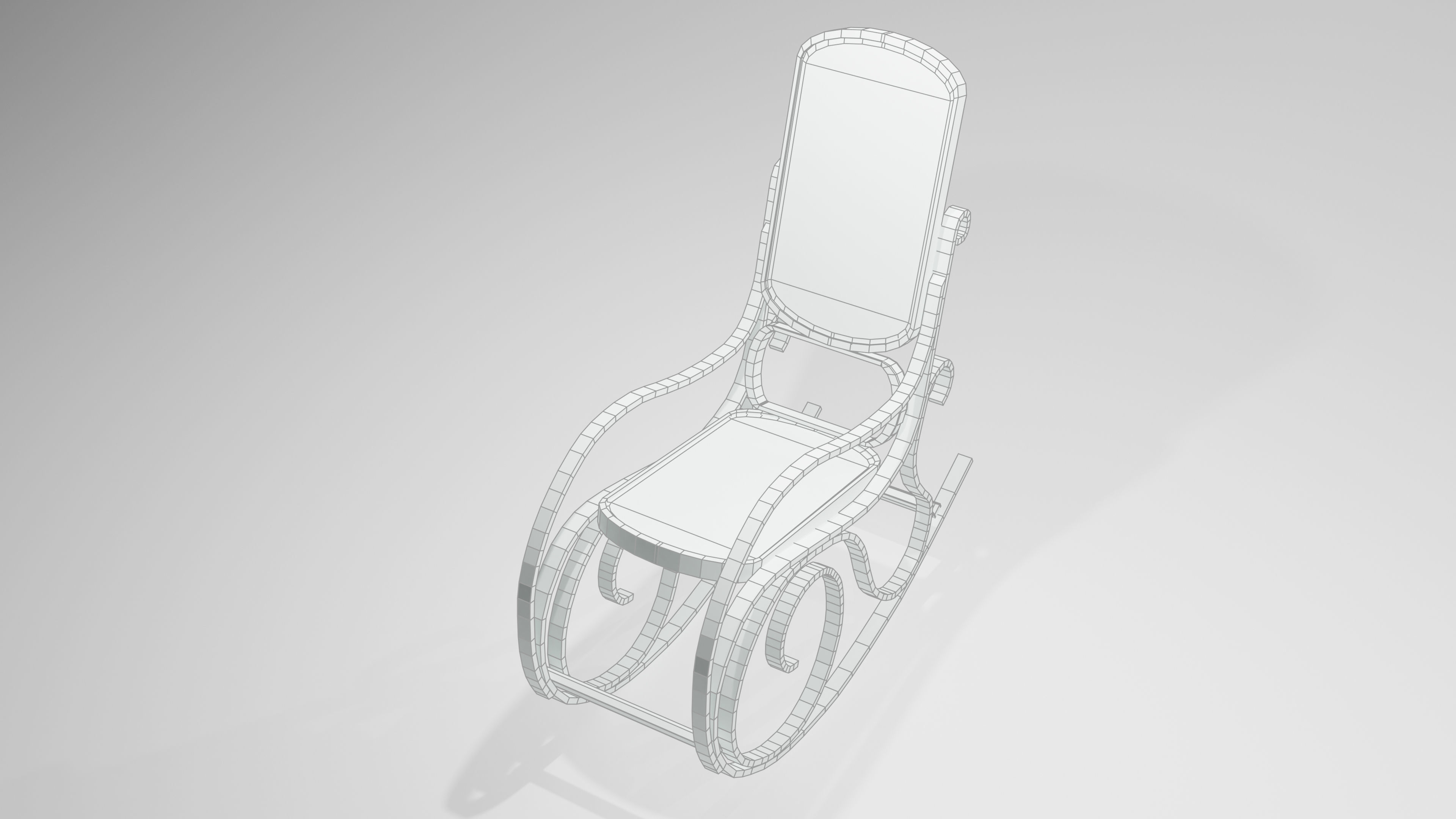 Rocking Chair Low-poly 3D model_1