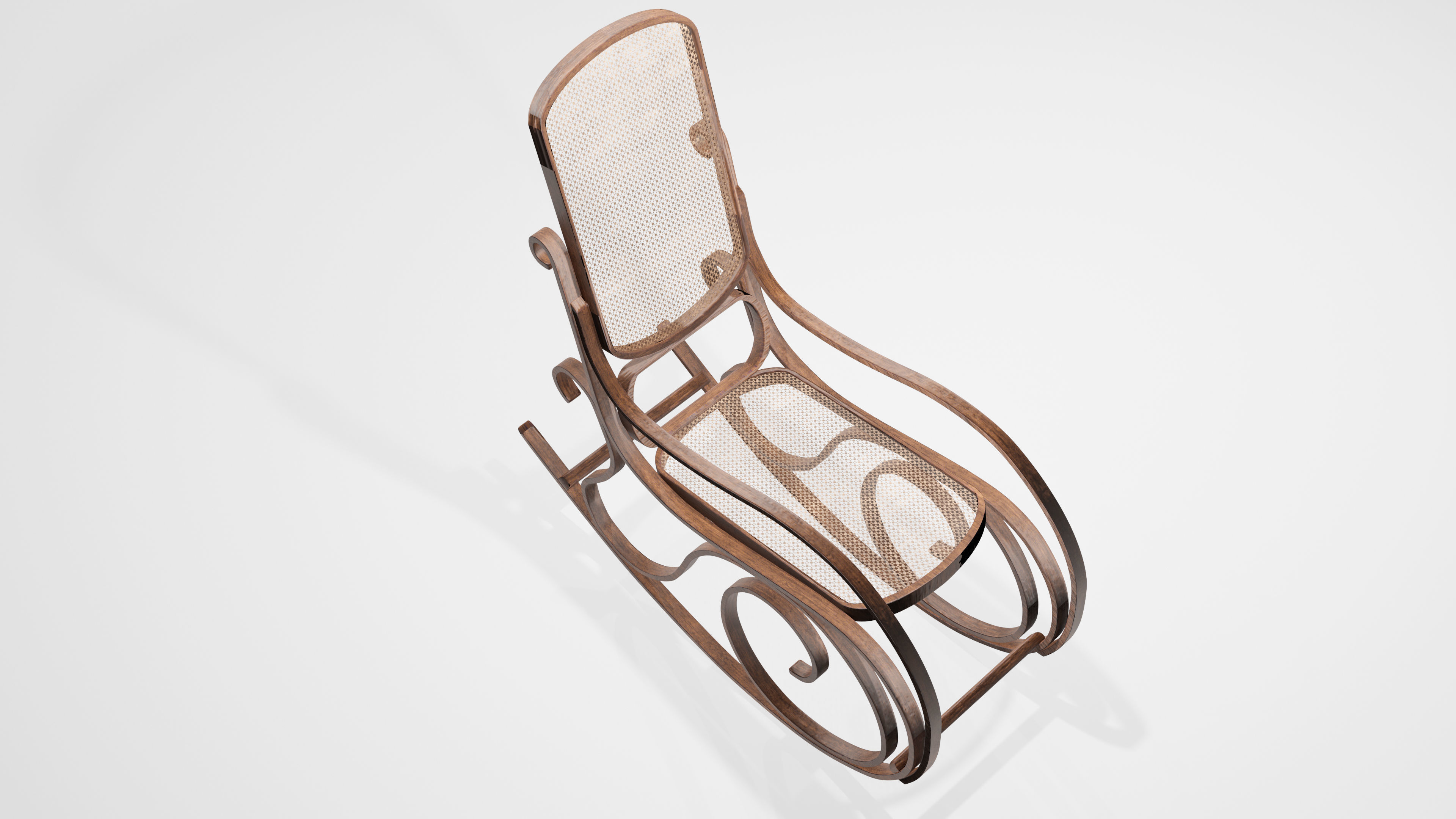 Rocking Chair Low-poly 3D model_3