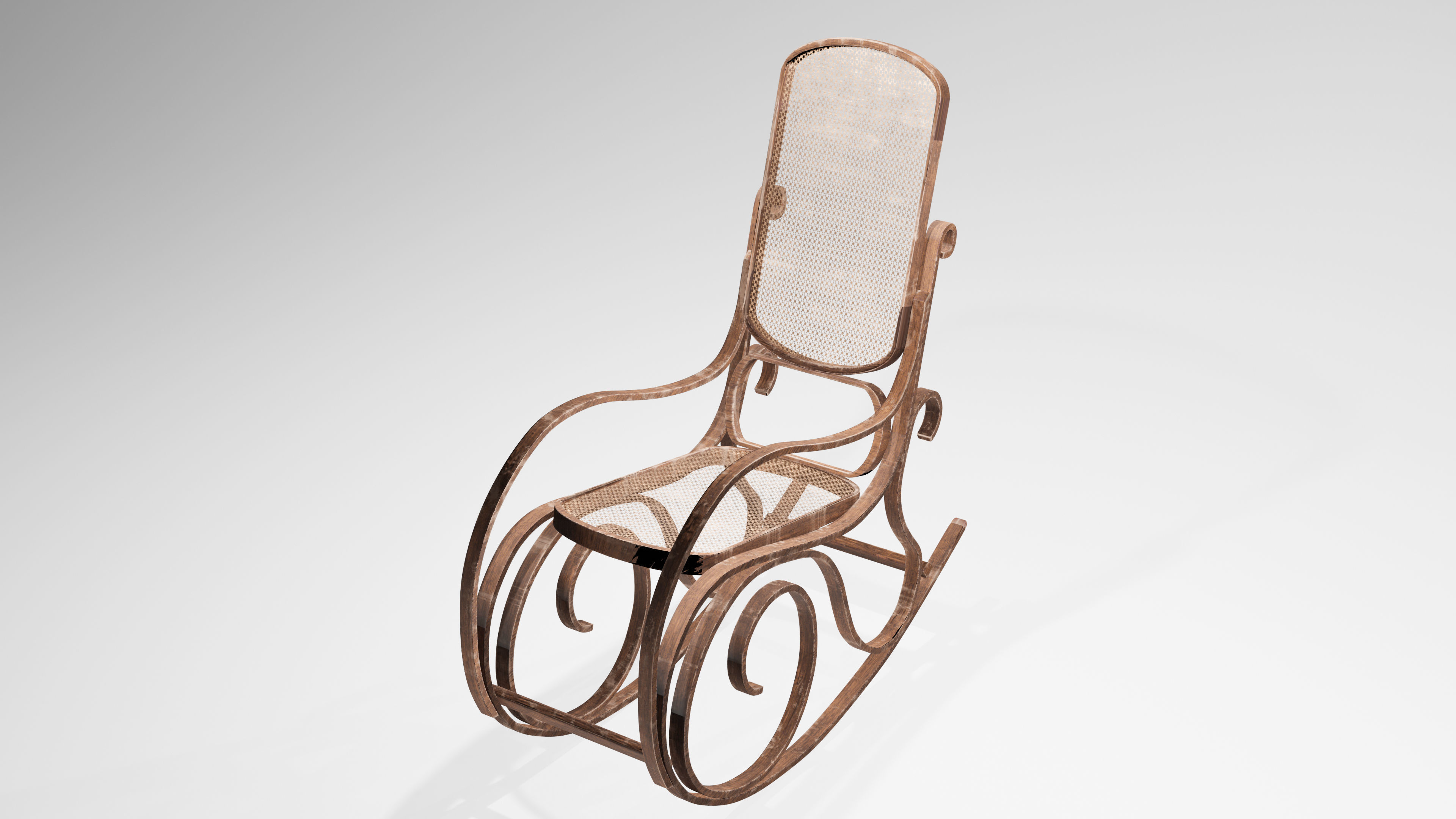 Rocking Chair Low-poly 3D model_6