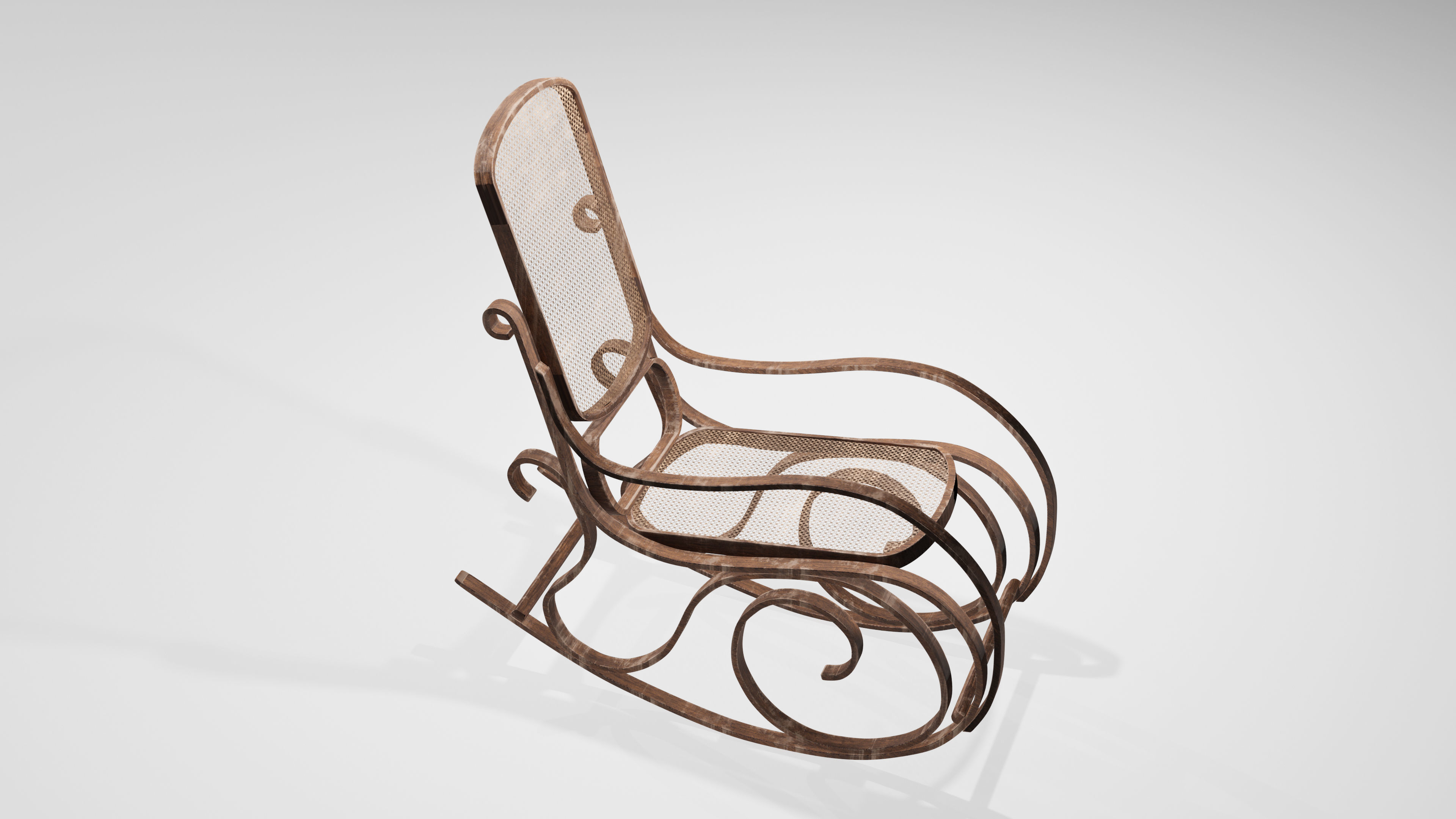 Rocking Chair Low-poly 3D model_8