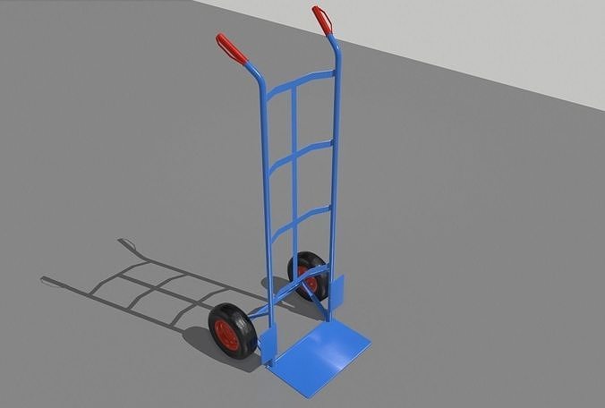 Industrial Hand Trolley 1 Low-poly 3D model