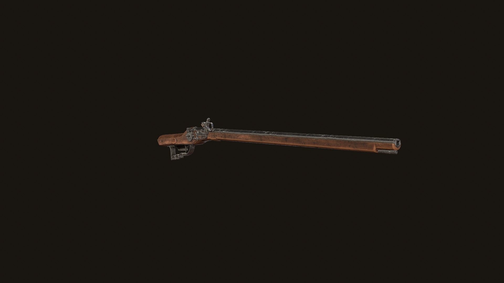 Wheelock Rifle Kit 3D model Weapon - Gun - Flintlock - German Wheellock Rifle VR / AR ...