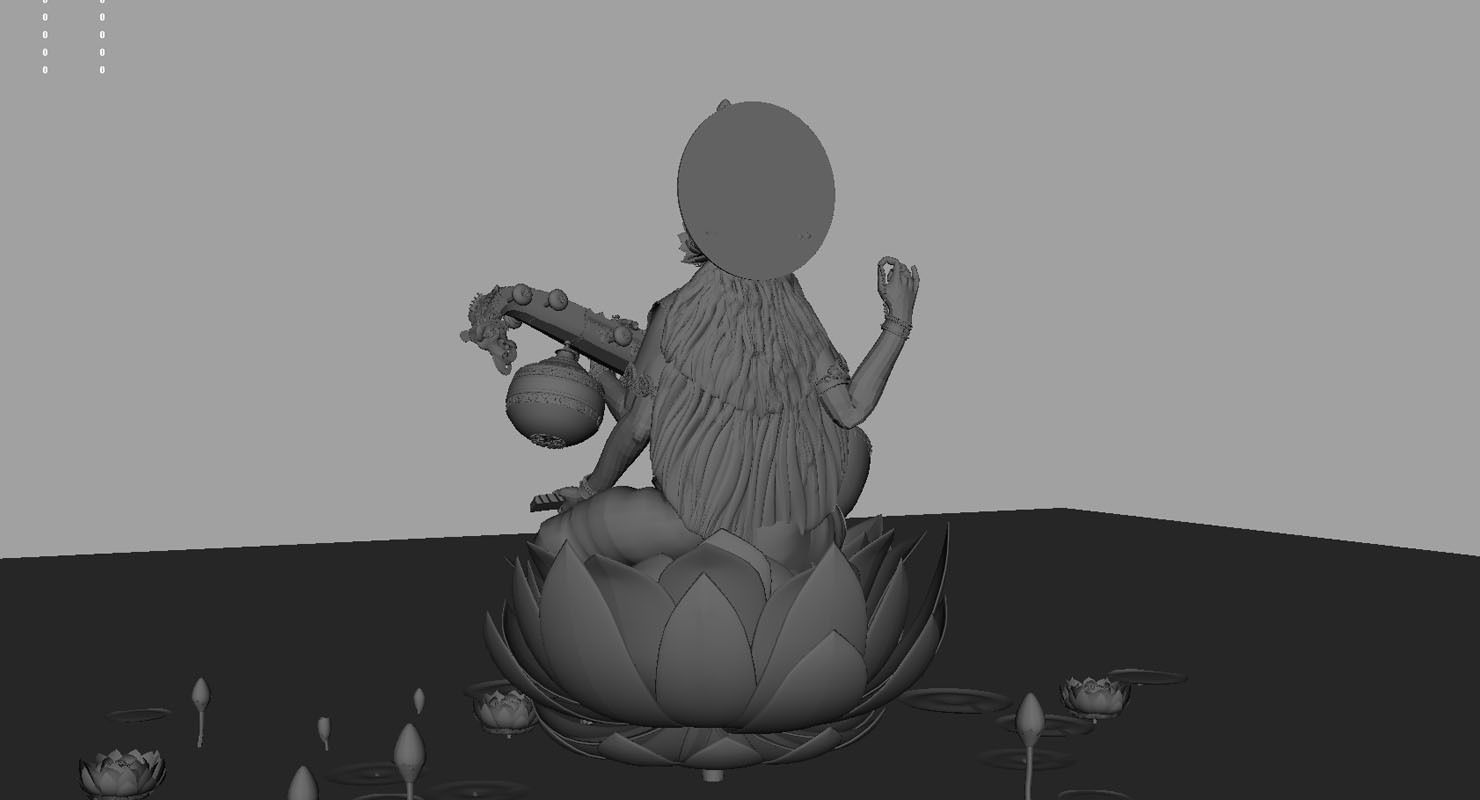 god saraswati 3d model 3D model_4