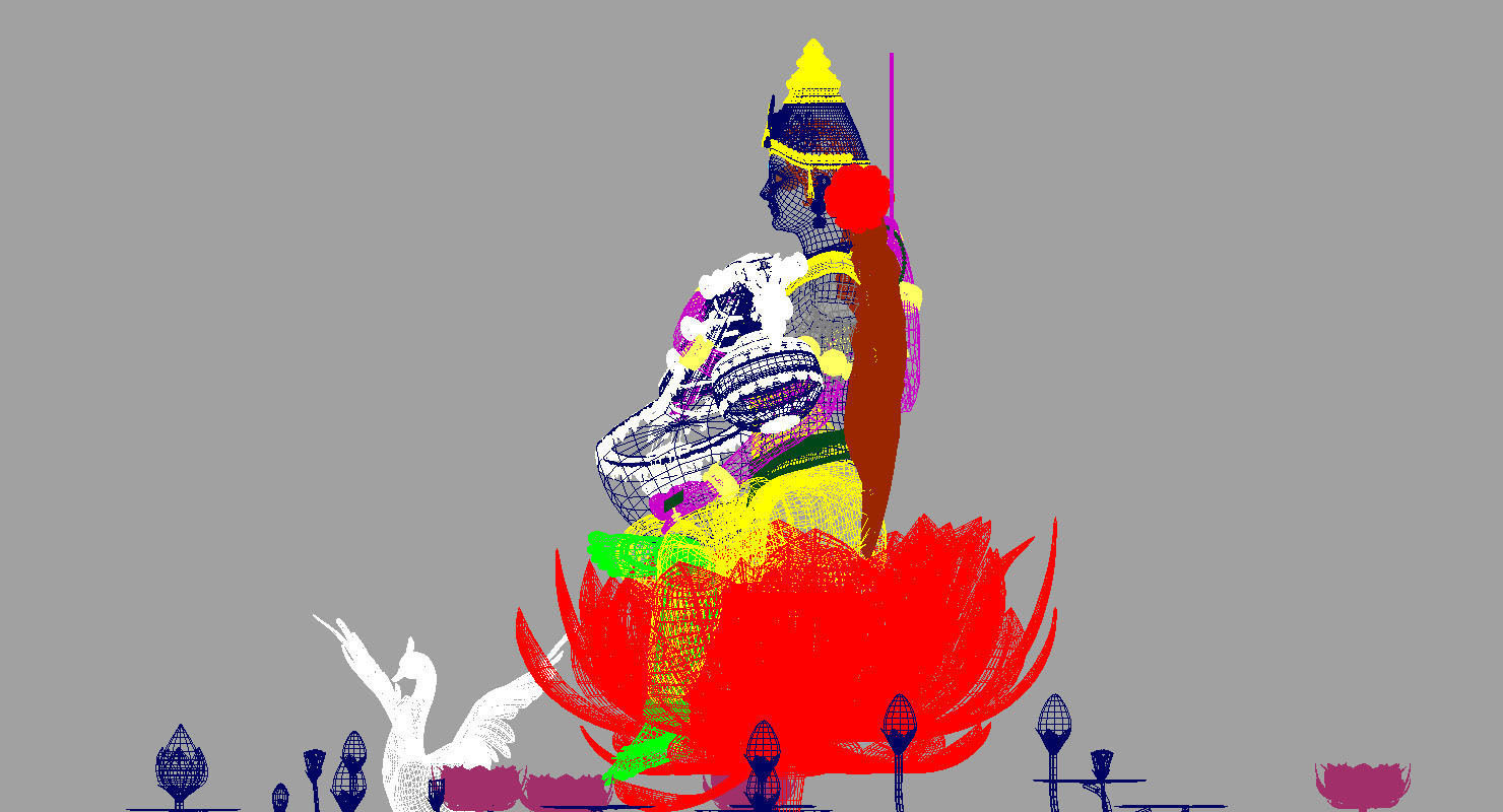 god saraswati 3d model 3D model_12