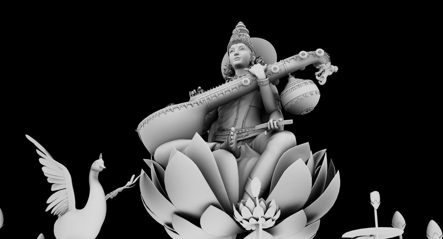 god saraswati 3d model 3D model_10