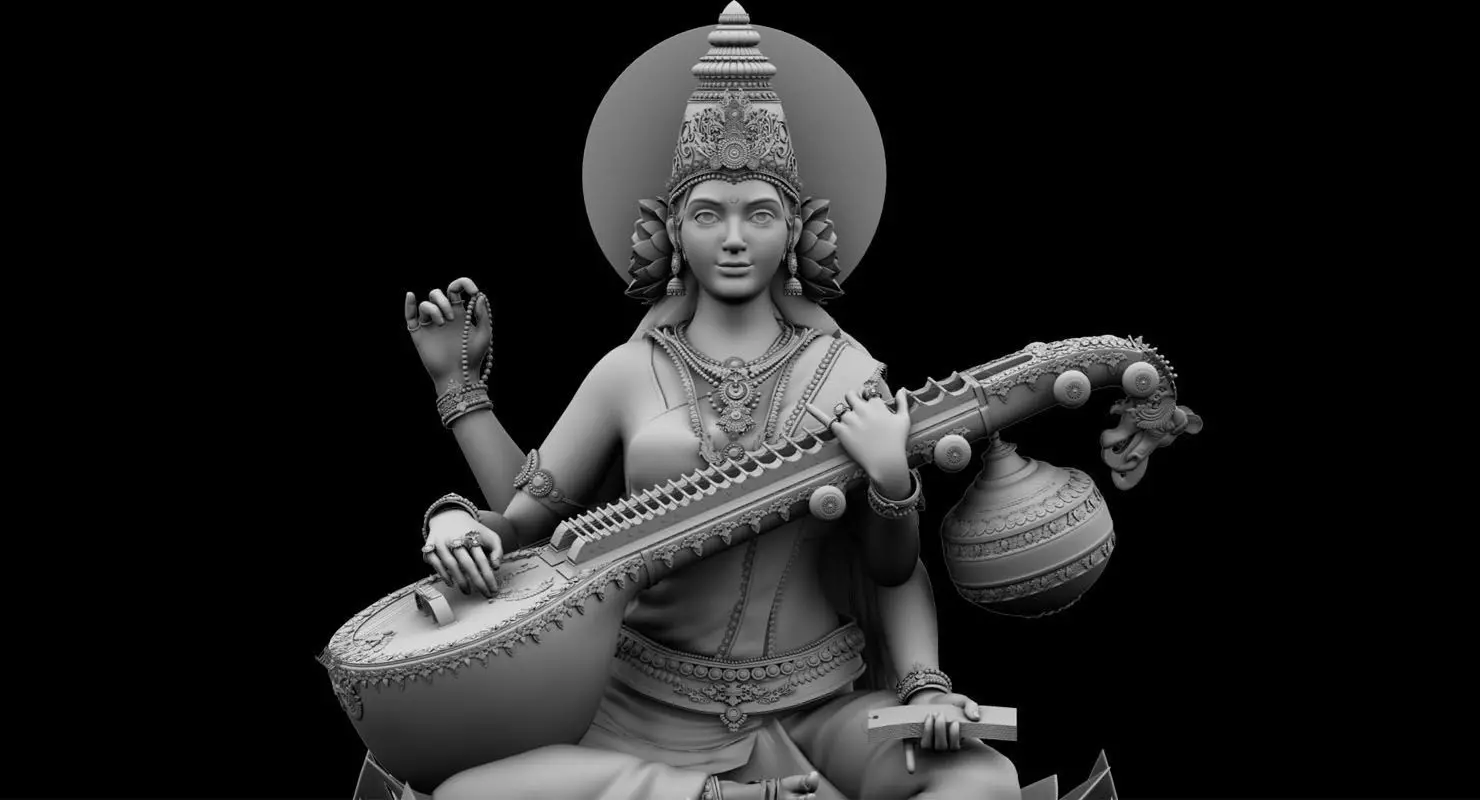 god saraswati 3d model 3D model_0