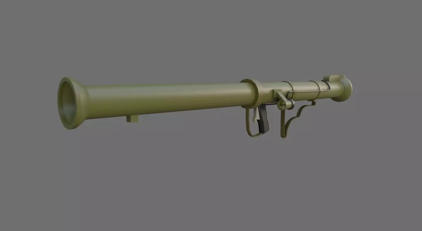 Bazooka M20 - RPG - Rocket launcher Low-poly 3D model