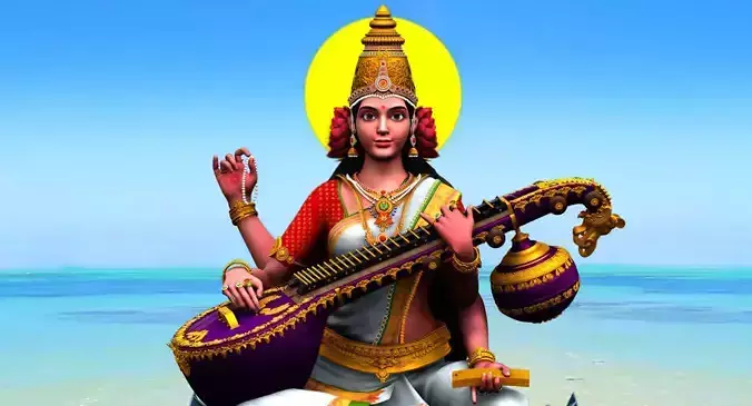 god saraswati colour 3d model 3D model
