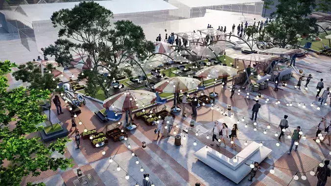 Interactive space of amusement park 3D model