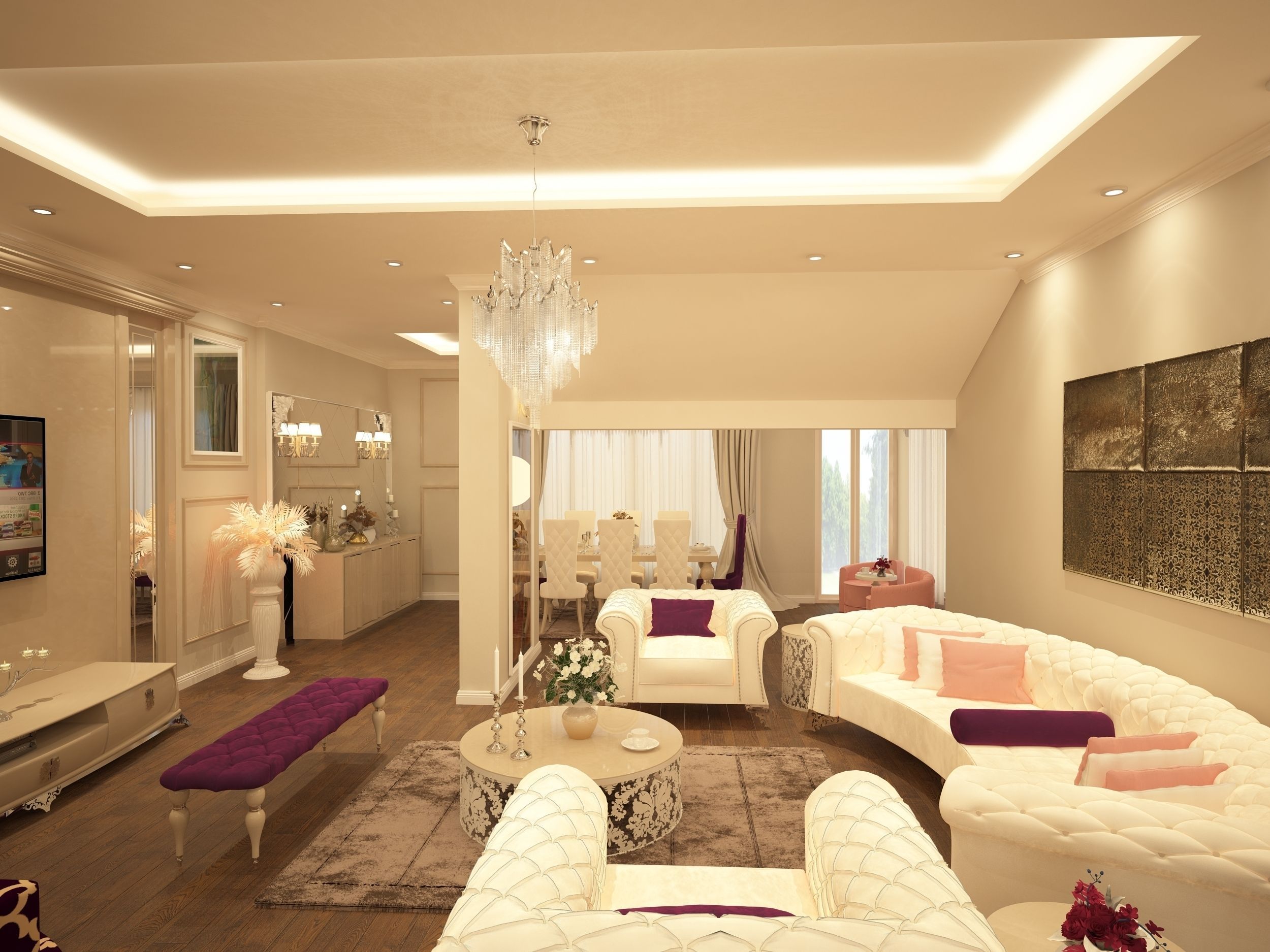 Lounge and Living room 3D model_2