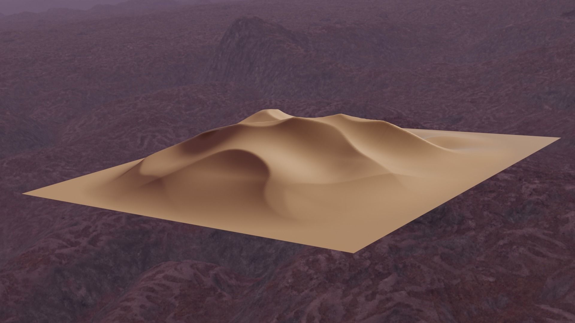 Desert mountain 3D model_3