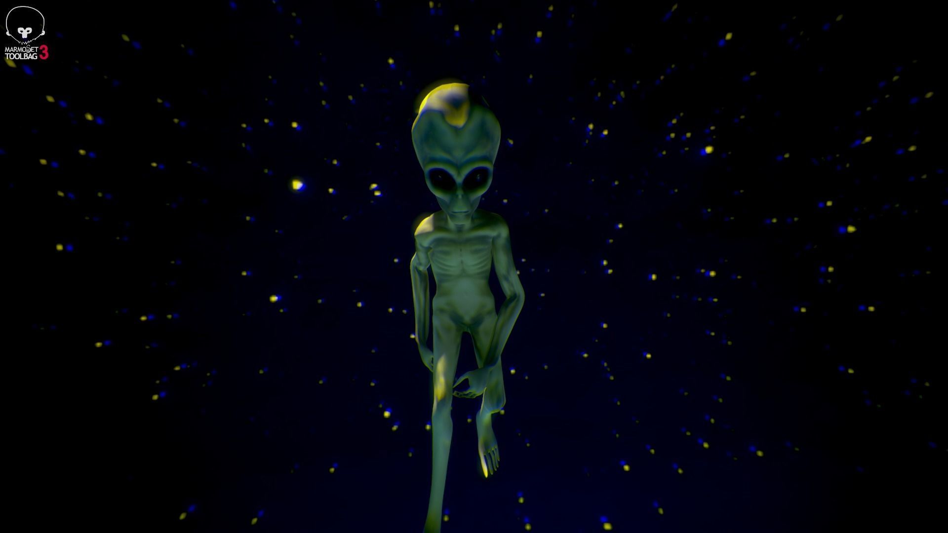 Alien AREA51 Interviev video 1997 - 3D reconstruction Low-poly 3D model_3