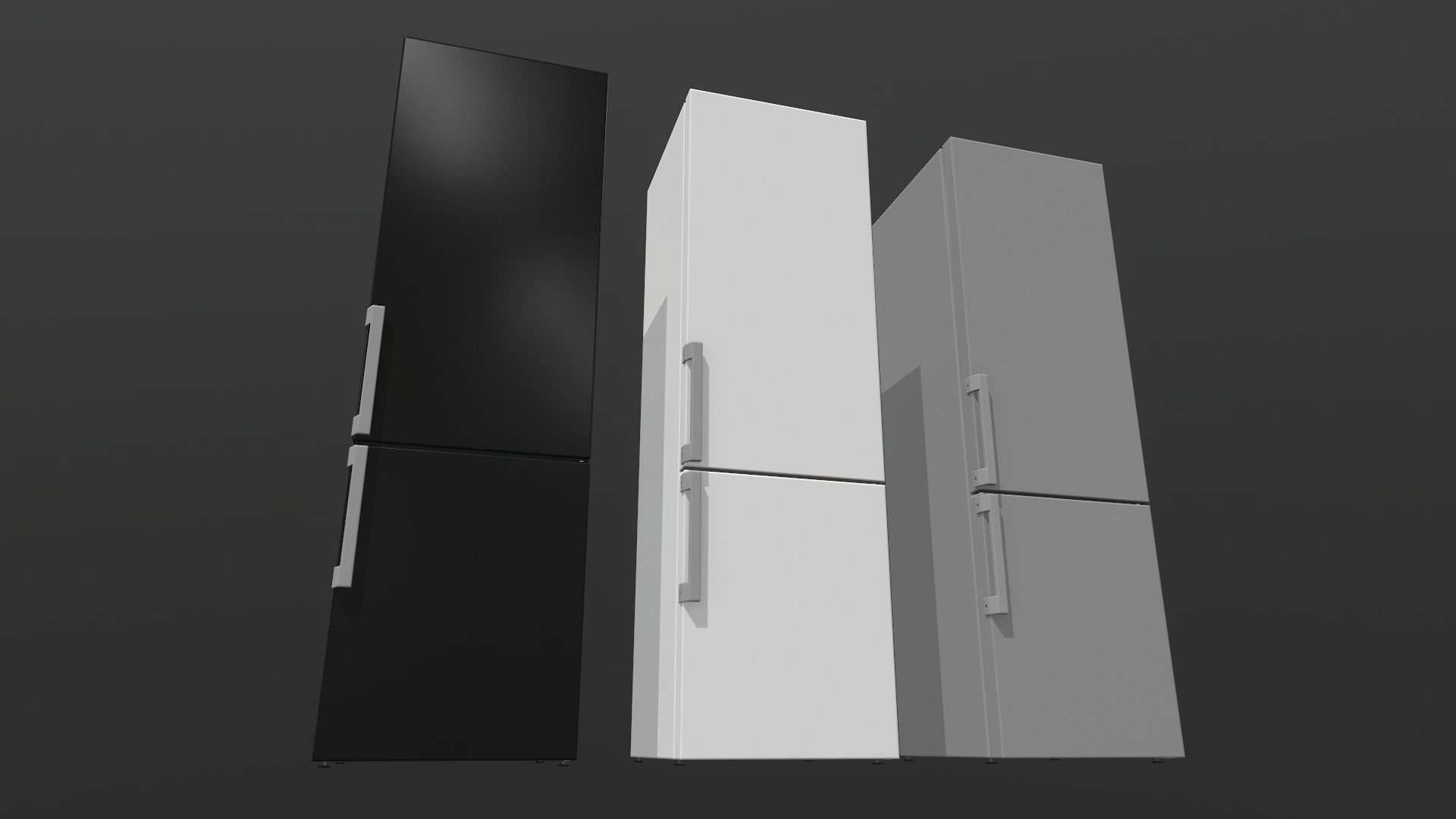 Refrigerator Low-poly 3D model_2