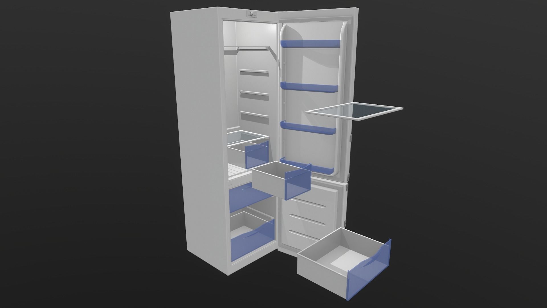 Refrigerator Low-poly 3D model_15