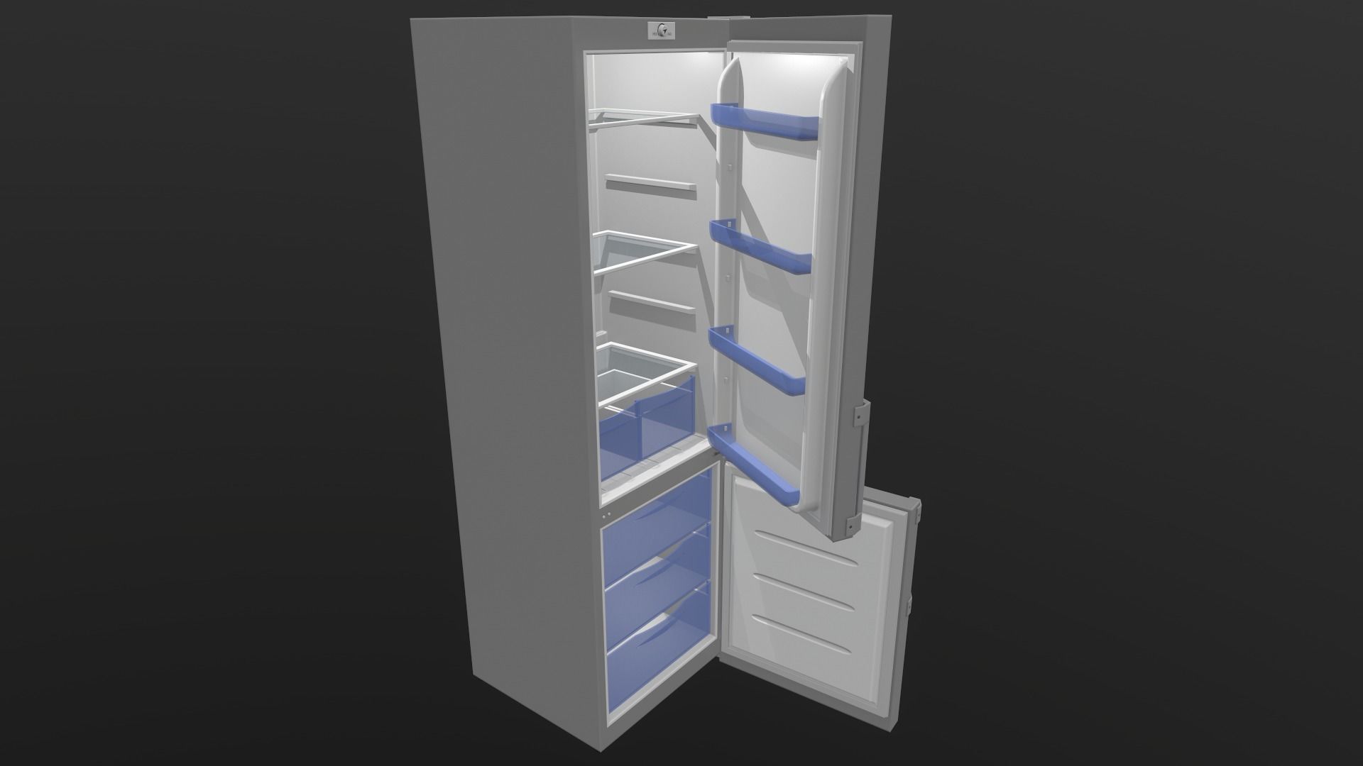 Refrigerator Low-poly 3D model_11