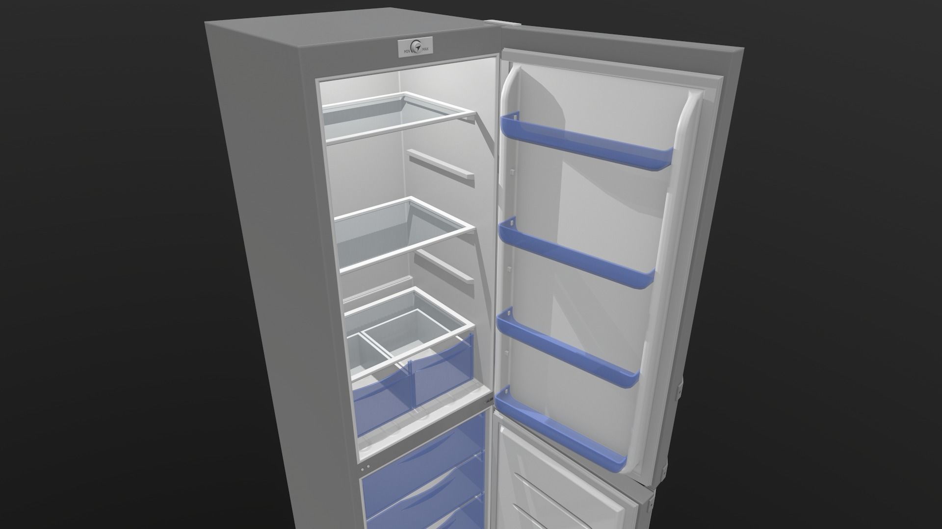 Refrigerator Low-poly 3D model_14