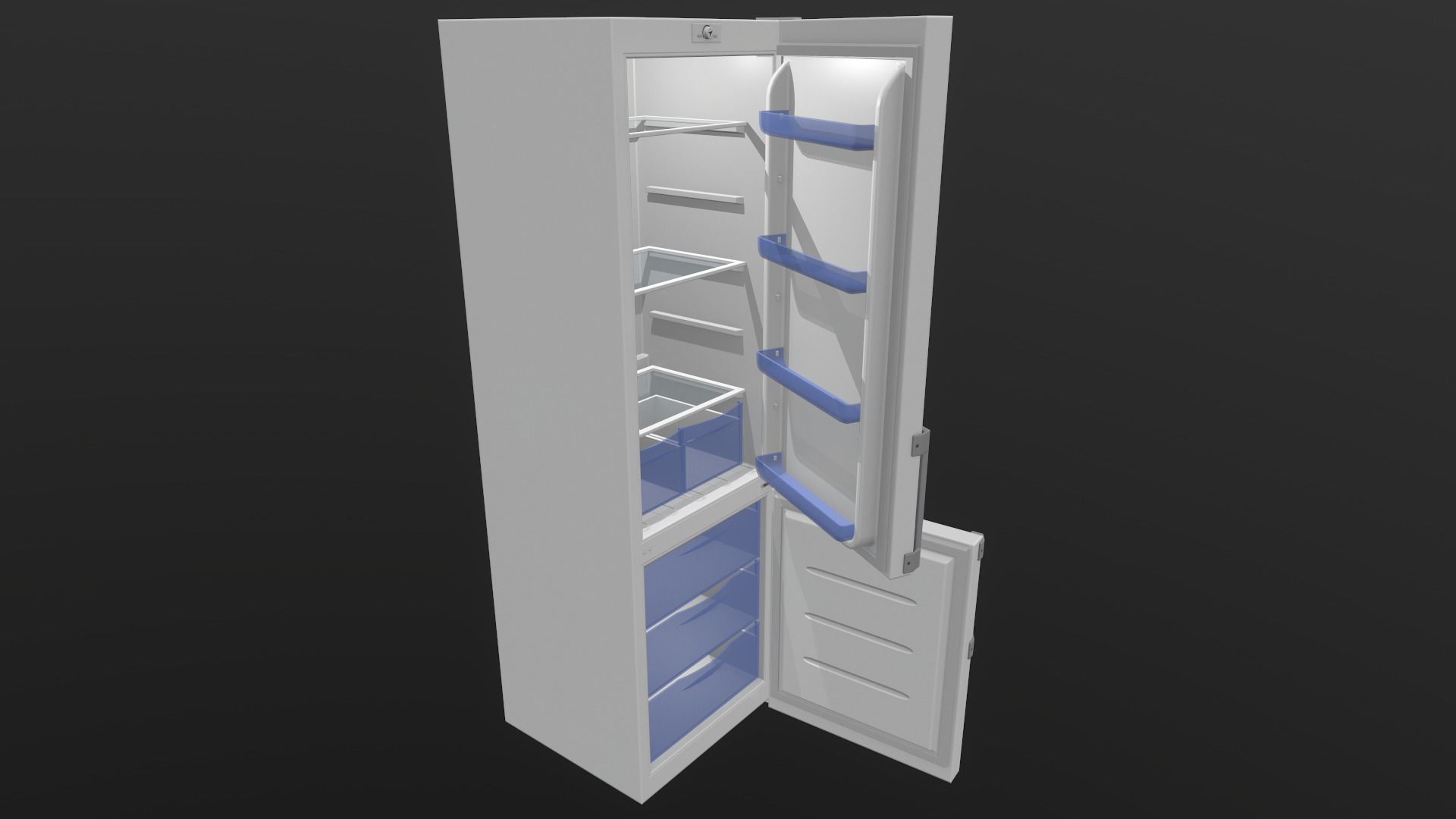 Refrigerator Low-poly 3D model_9