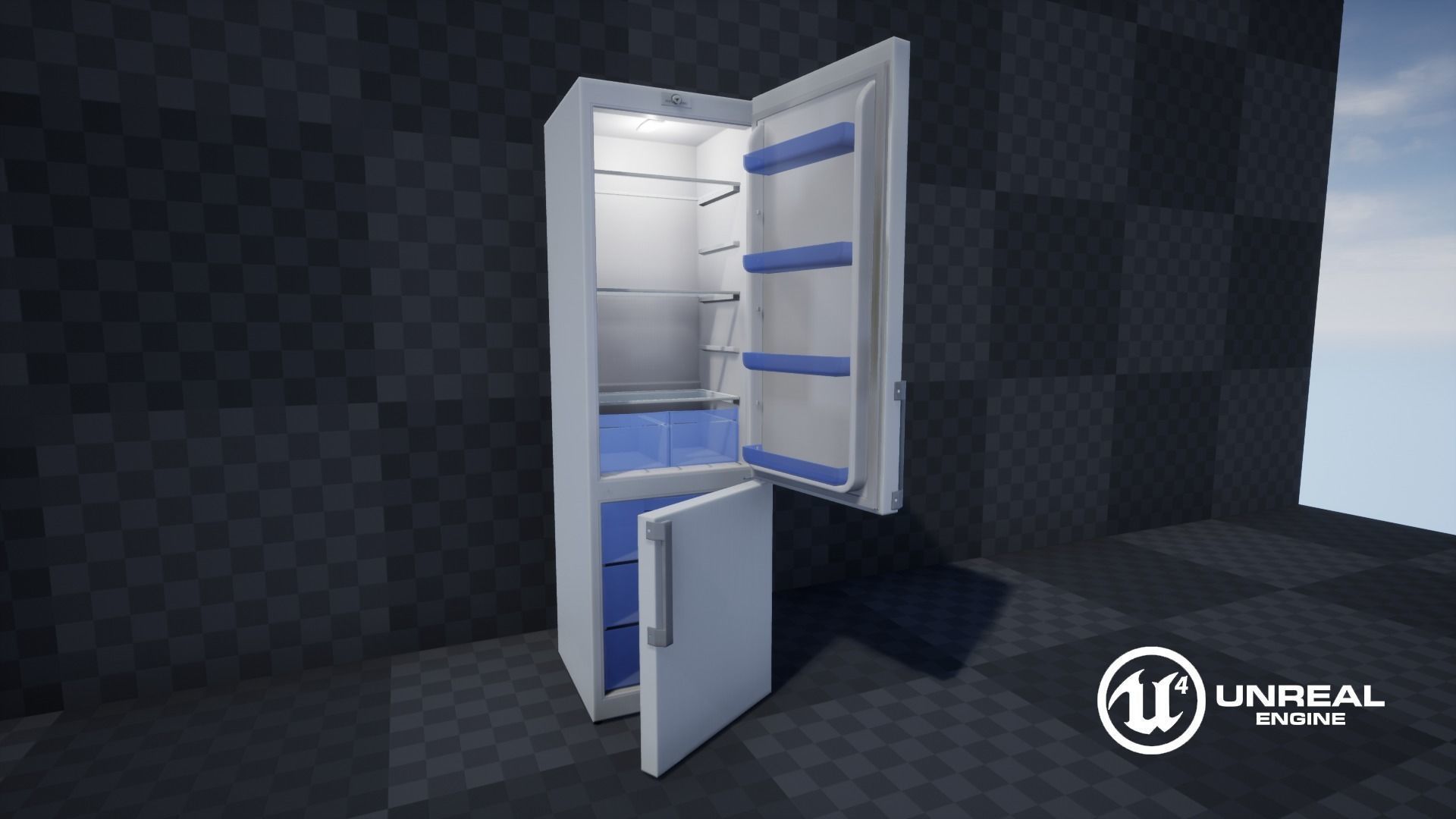 Refrigerator Low-poly 3D model_33