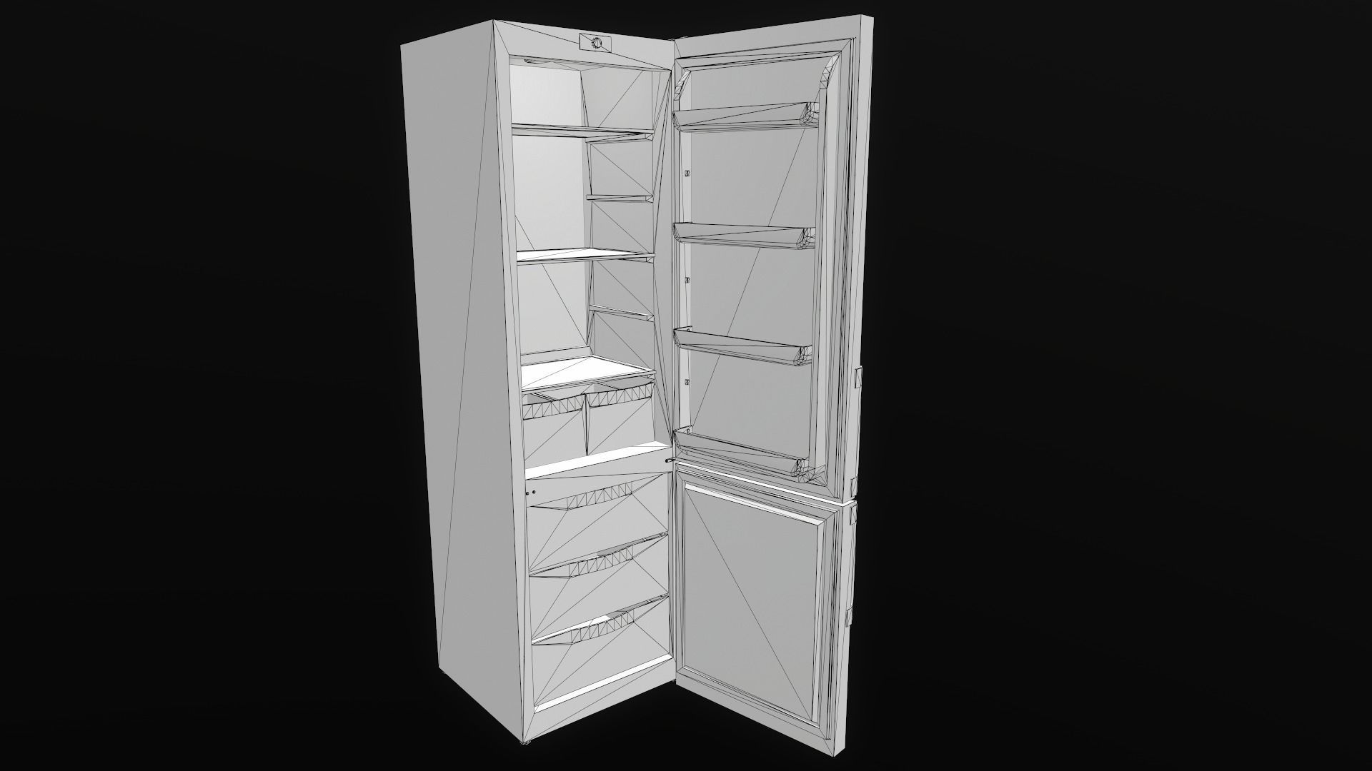 Refrigerator Low-poly 3D model_30
