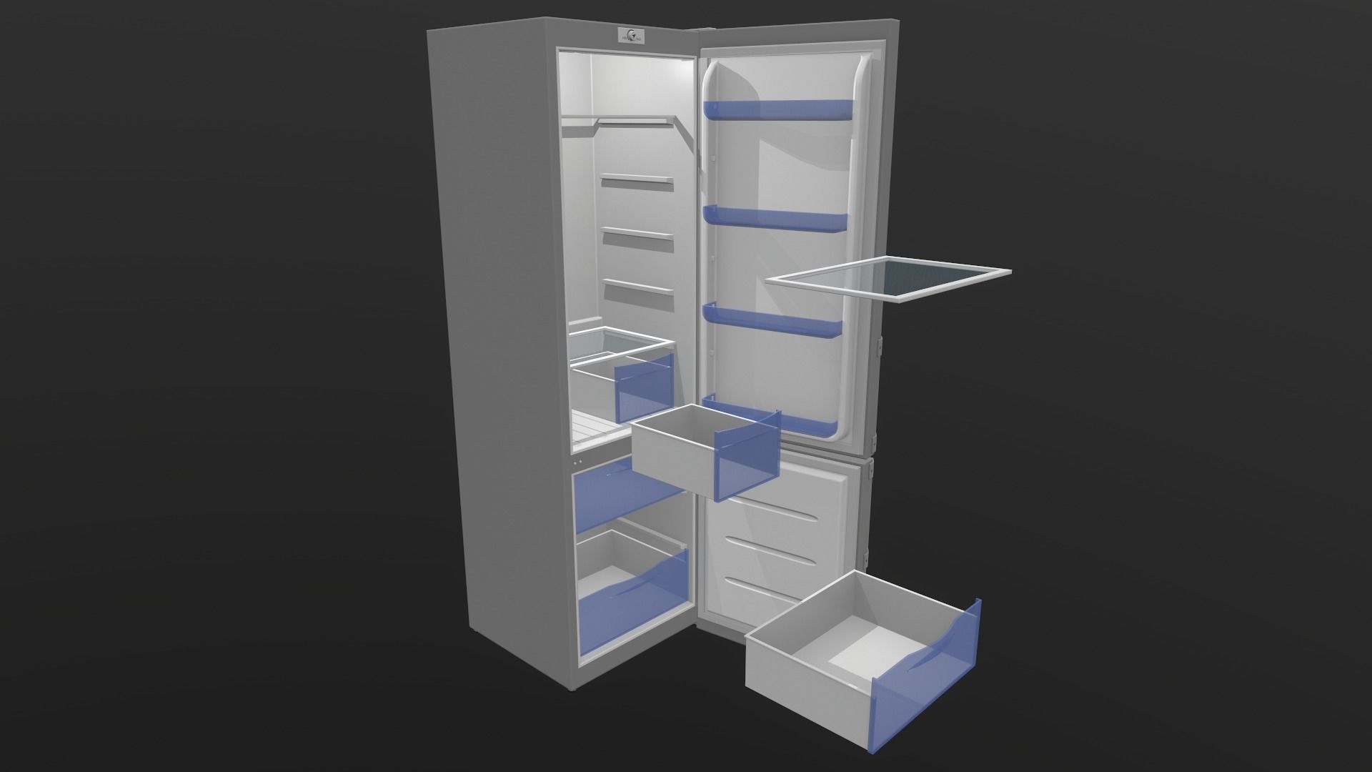 Refrigerator Low-poly 3D model_17