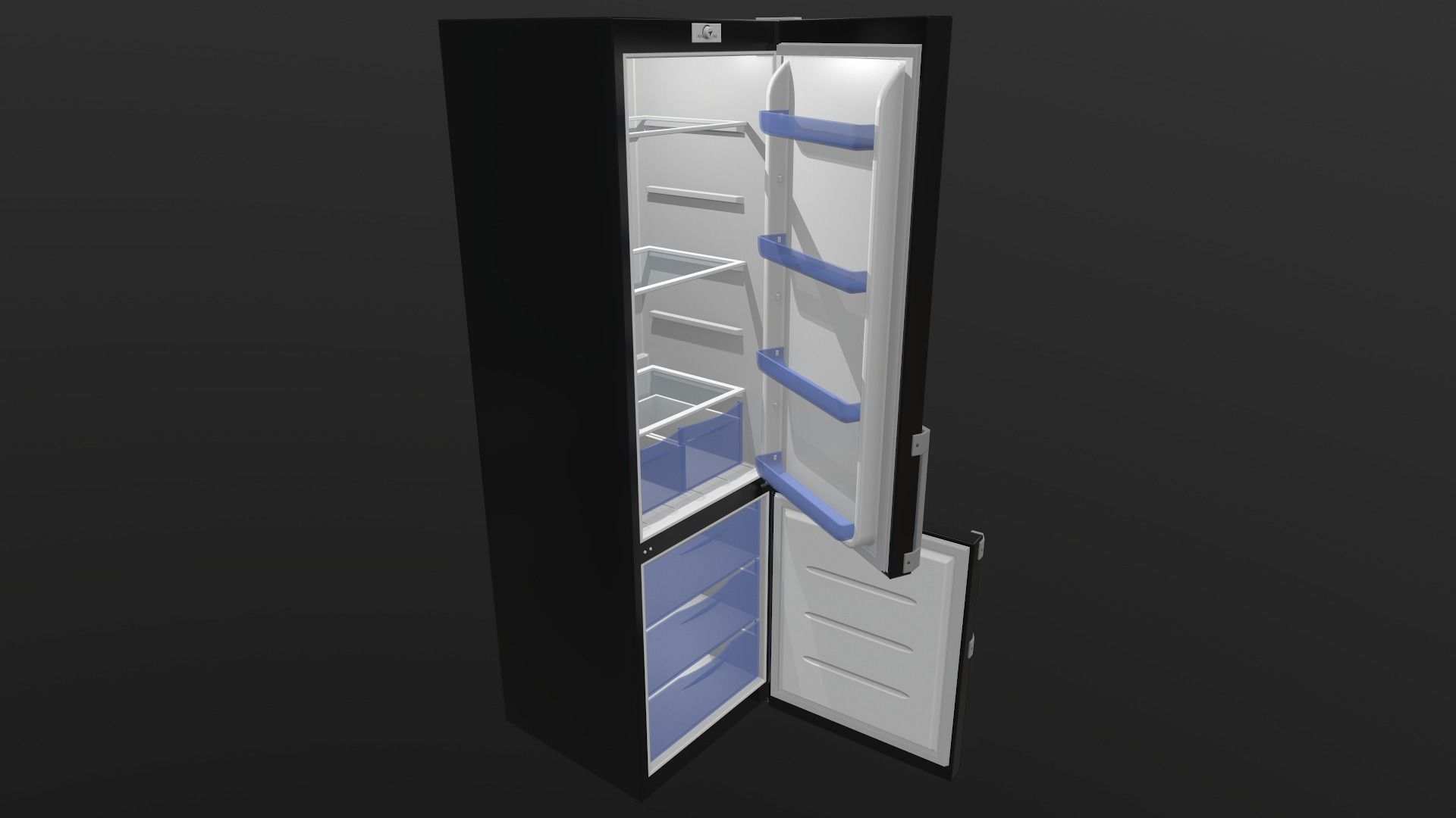 Refrigerator Low-poly 3D model_10