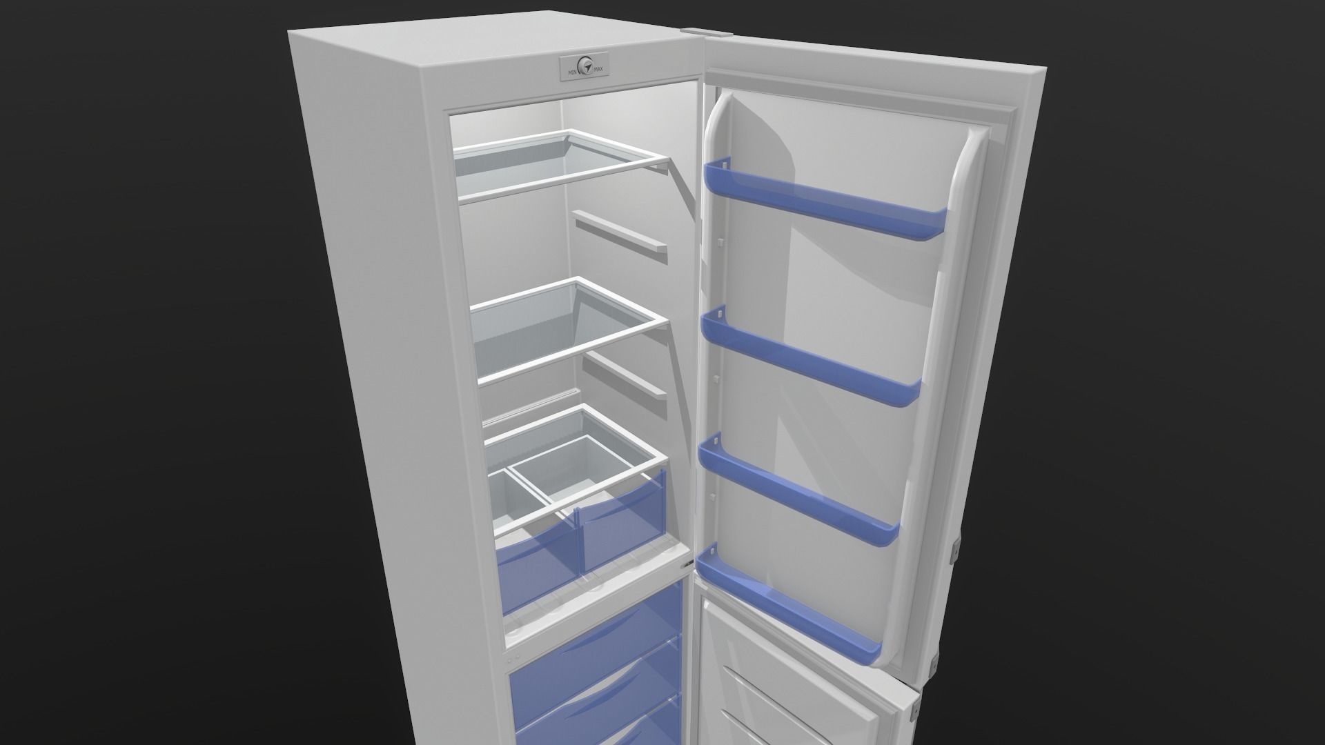 Refrigerator Low-poly 3D model_12