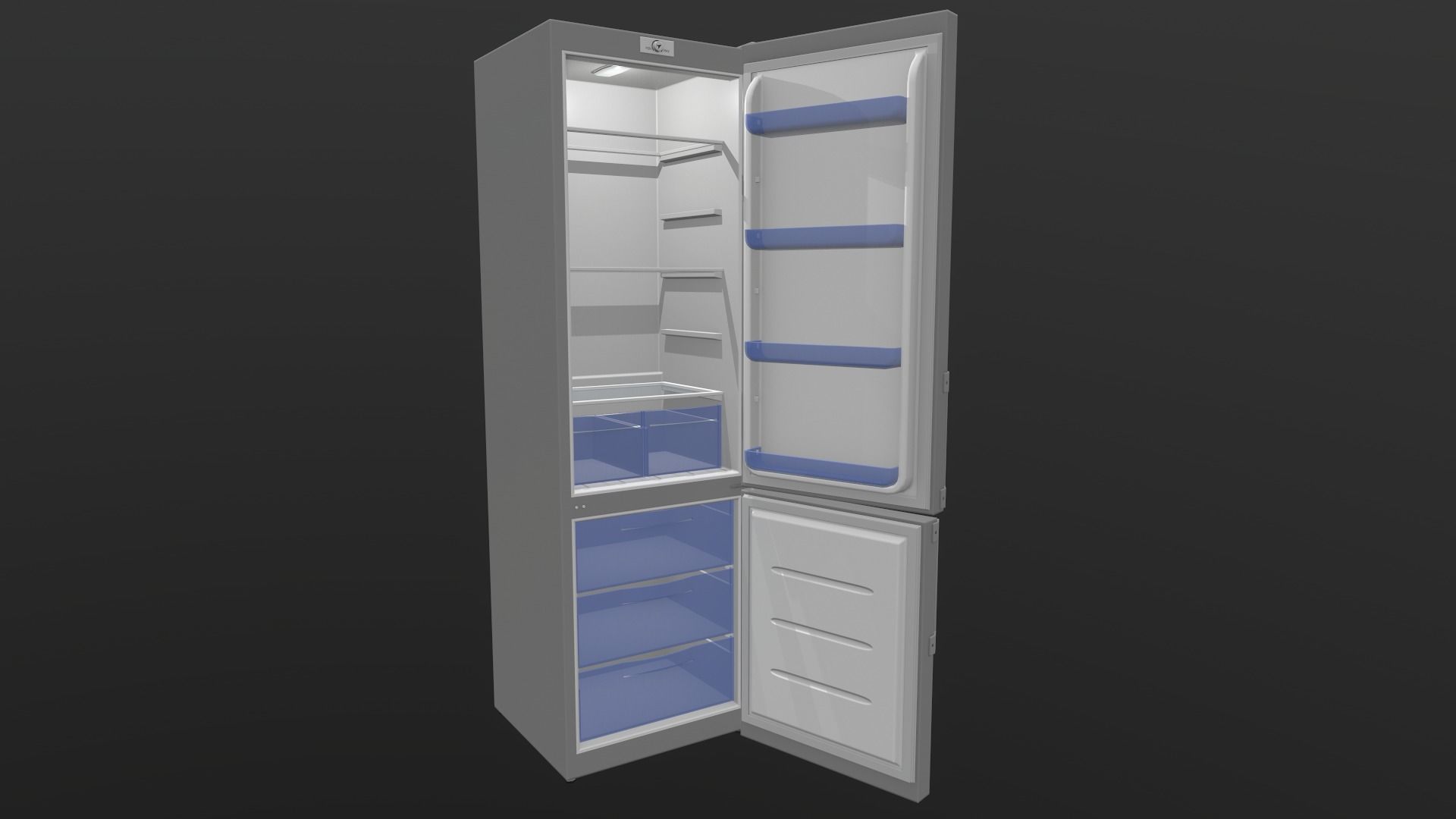Refrigerator Low-poly 3D model_4