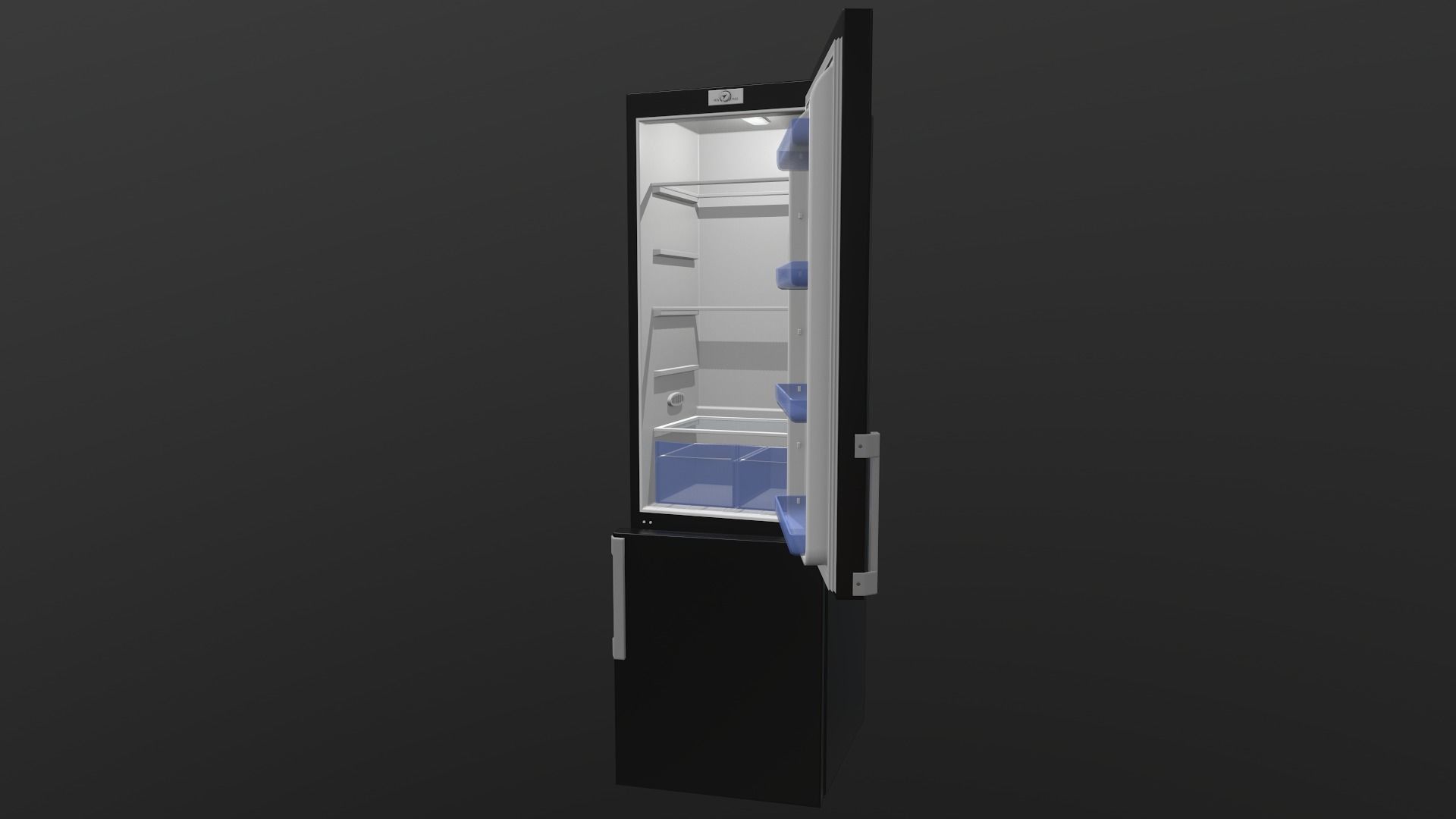 Refrigerator Low-poly 3D model_7