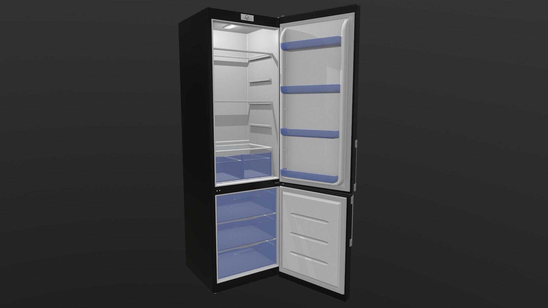 Refrigerator Low-poly 3D model_3