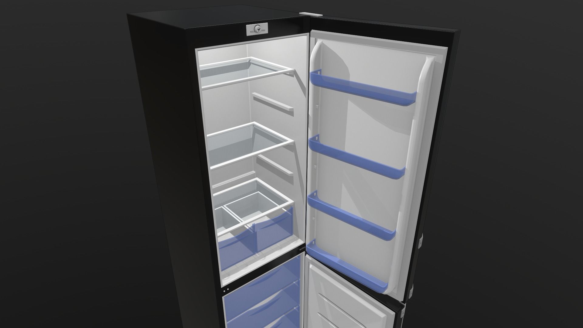 Refrigerator Low-poly 3D model_13
