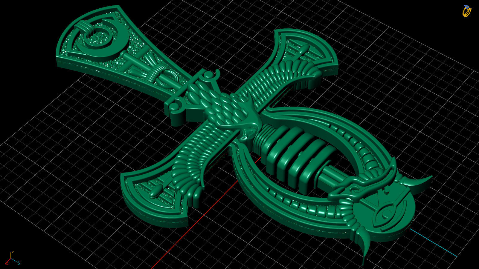 Egyptian cross v2 3D print model_9