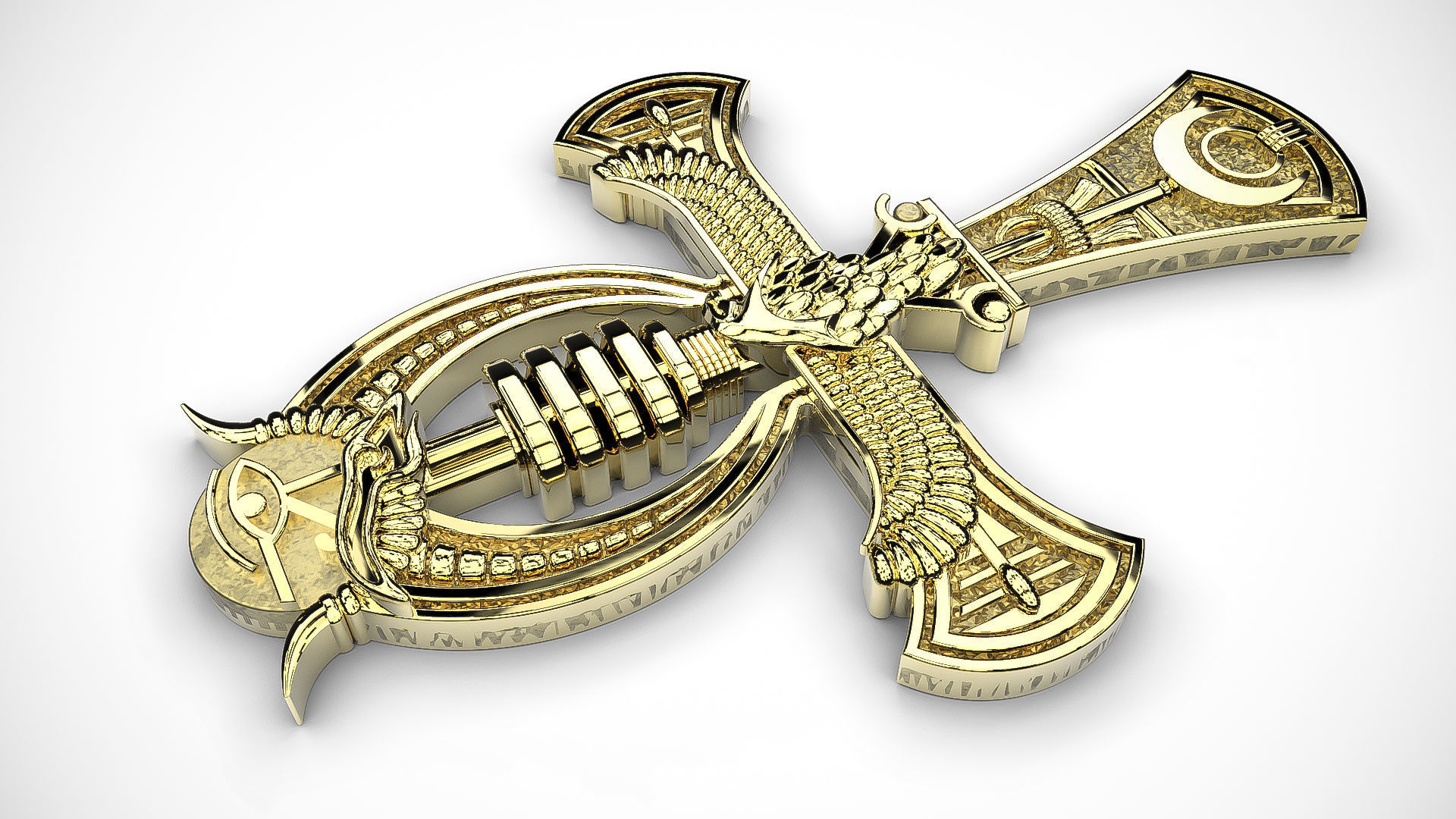 Egyptian cross v2 3D print model_2