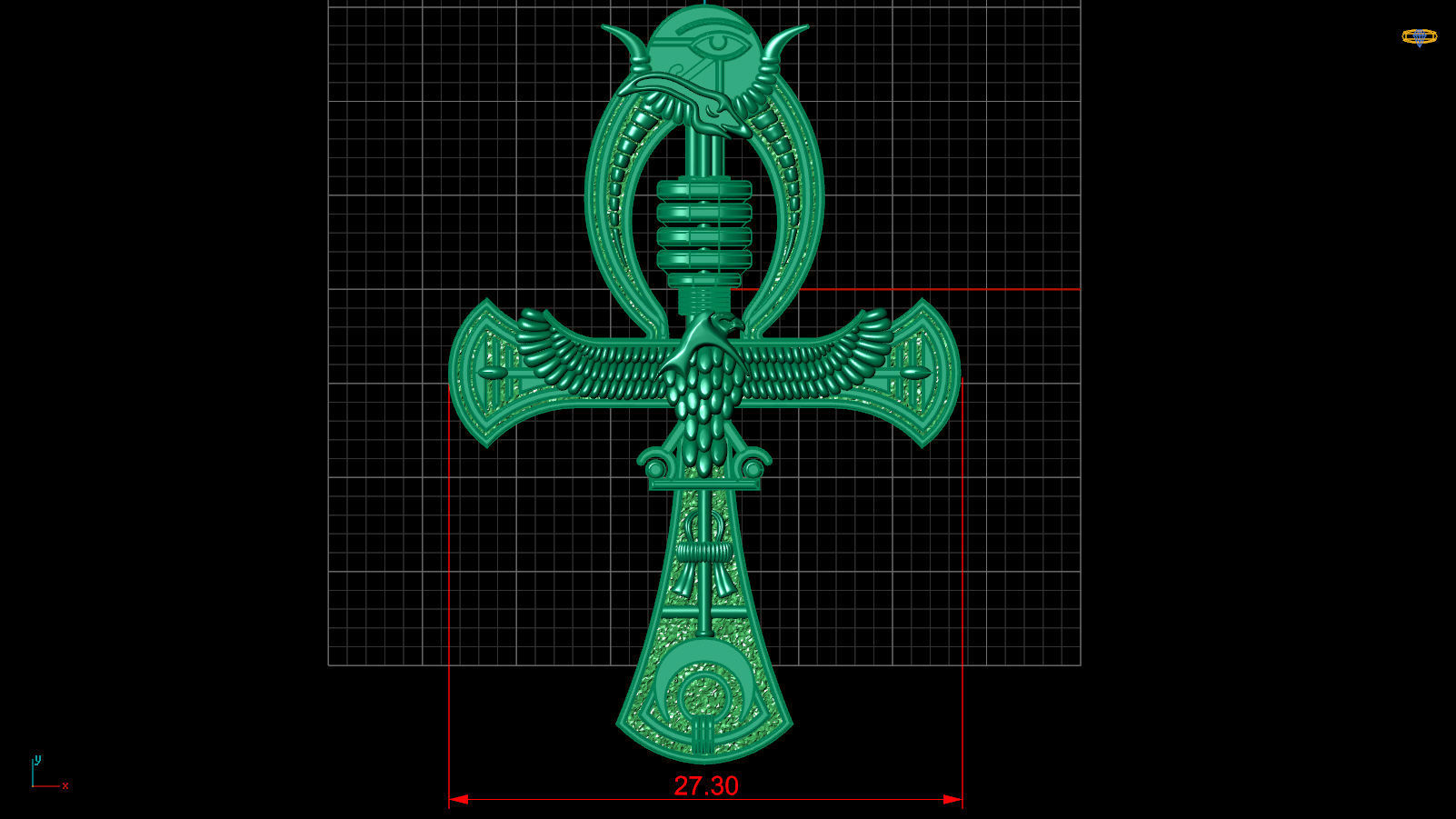 Egyptian cross v2 3D print model_4