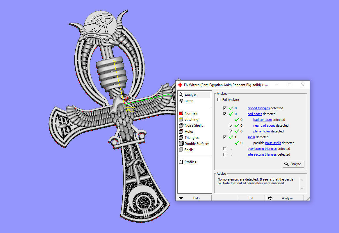 Egyptian cross v2 3D print model_3