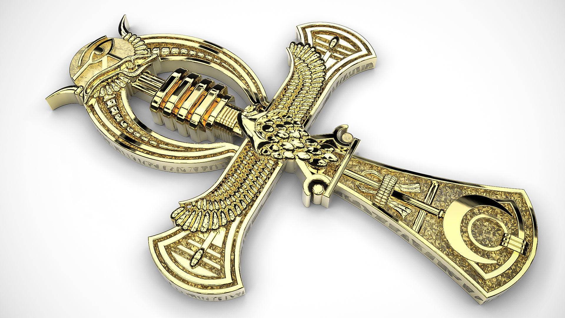 Egyptian cross v2 3D print model_1