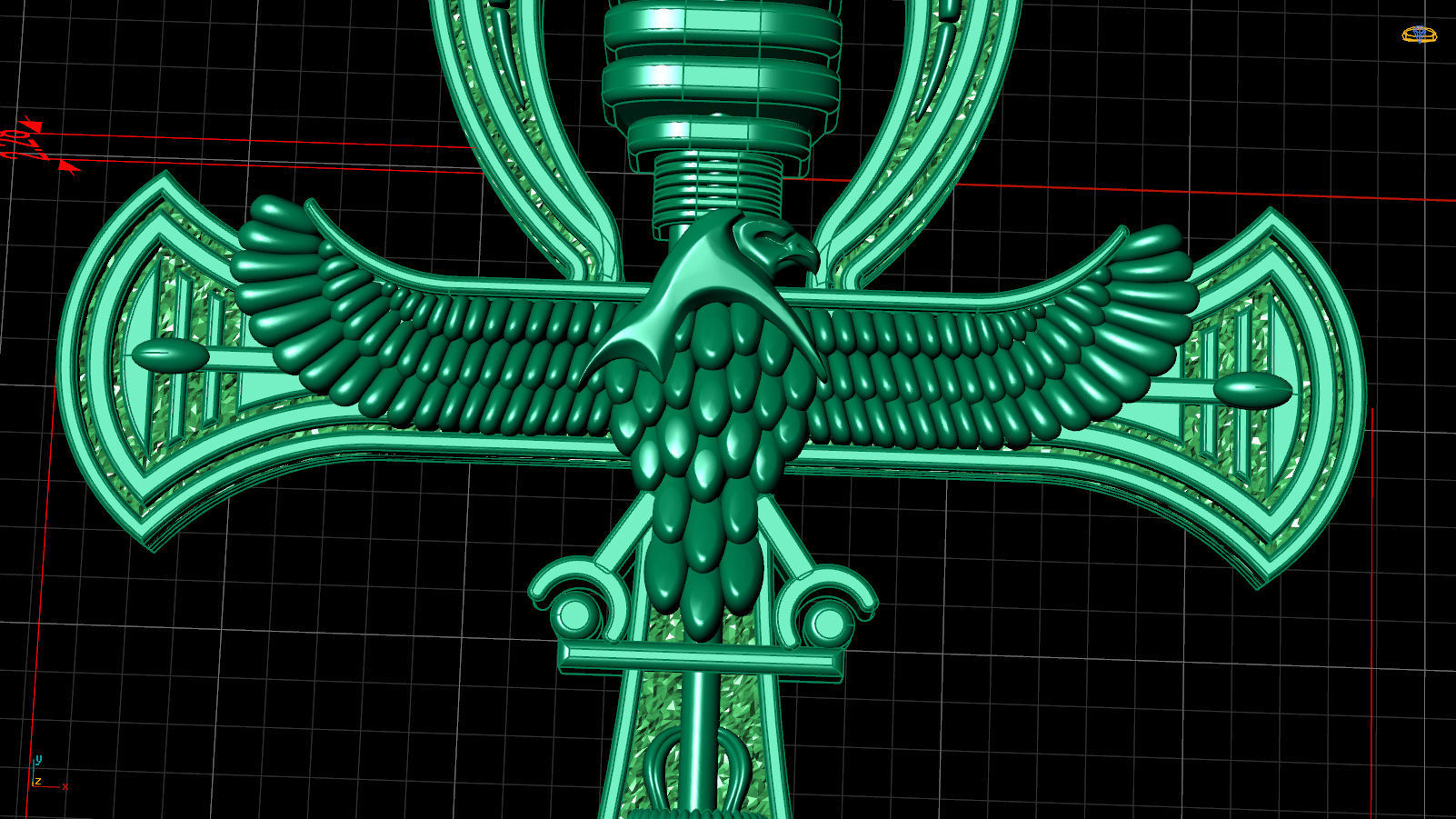 Egyptian cross v2 3D print model_6