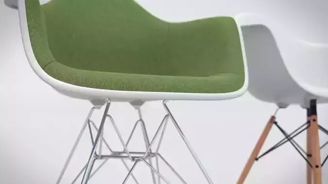 Vitra Eames plastic armchair DAW DAR DAX RAR 3D model