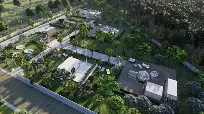 bubbles logdes tourism garden sketchup model with lumion file